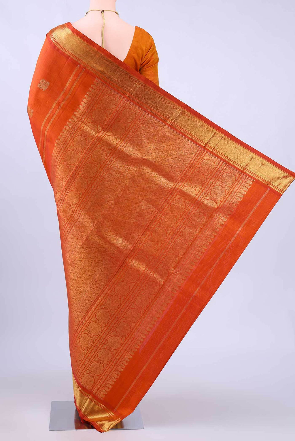 Orange Kanchipuram Silk Saree