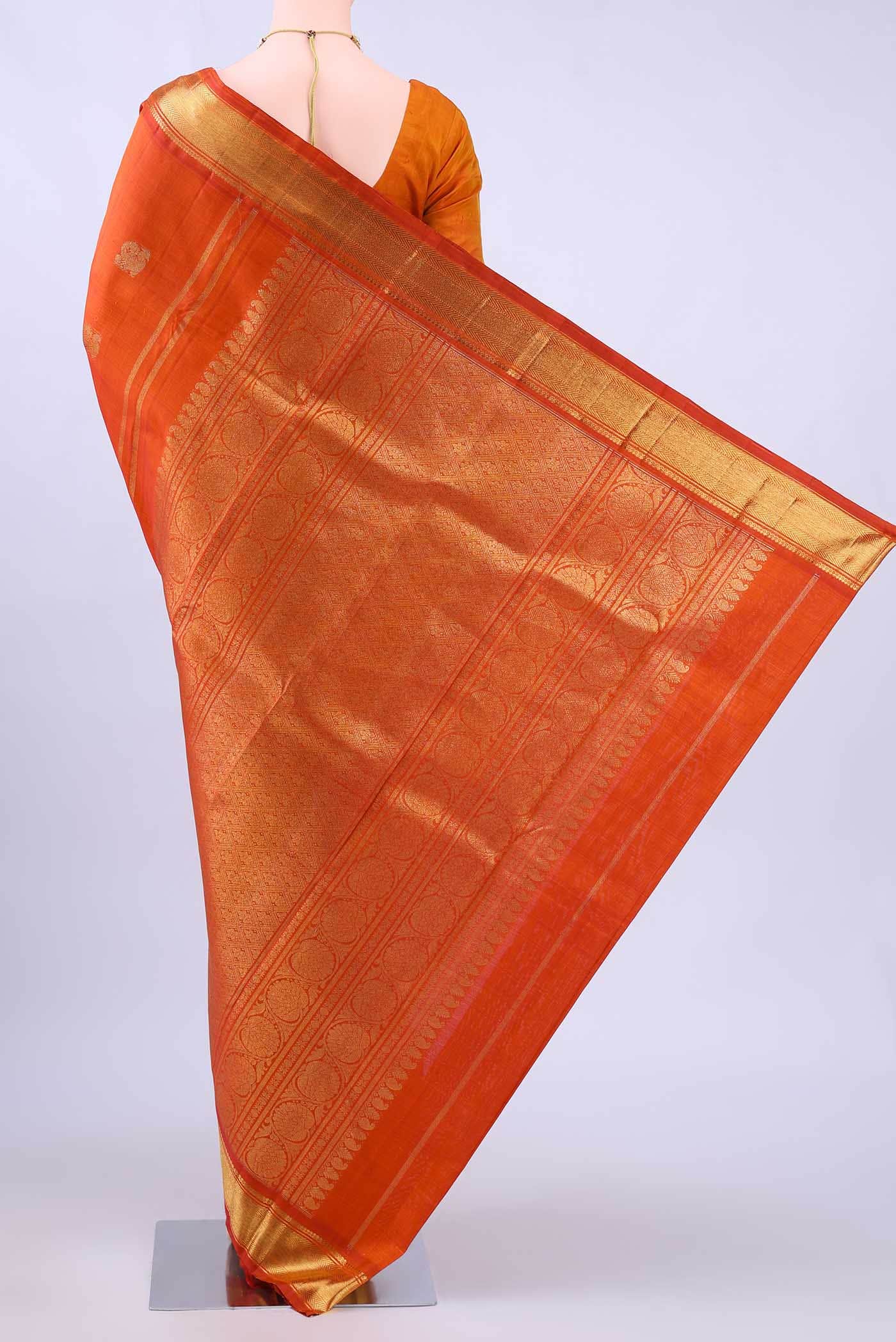 Orange Kanchipuram Silk Saree