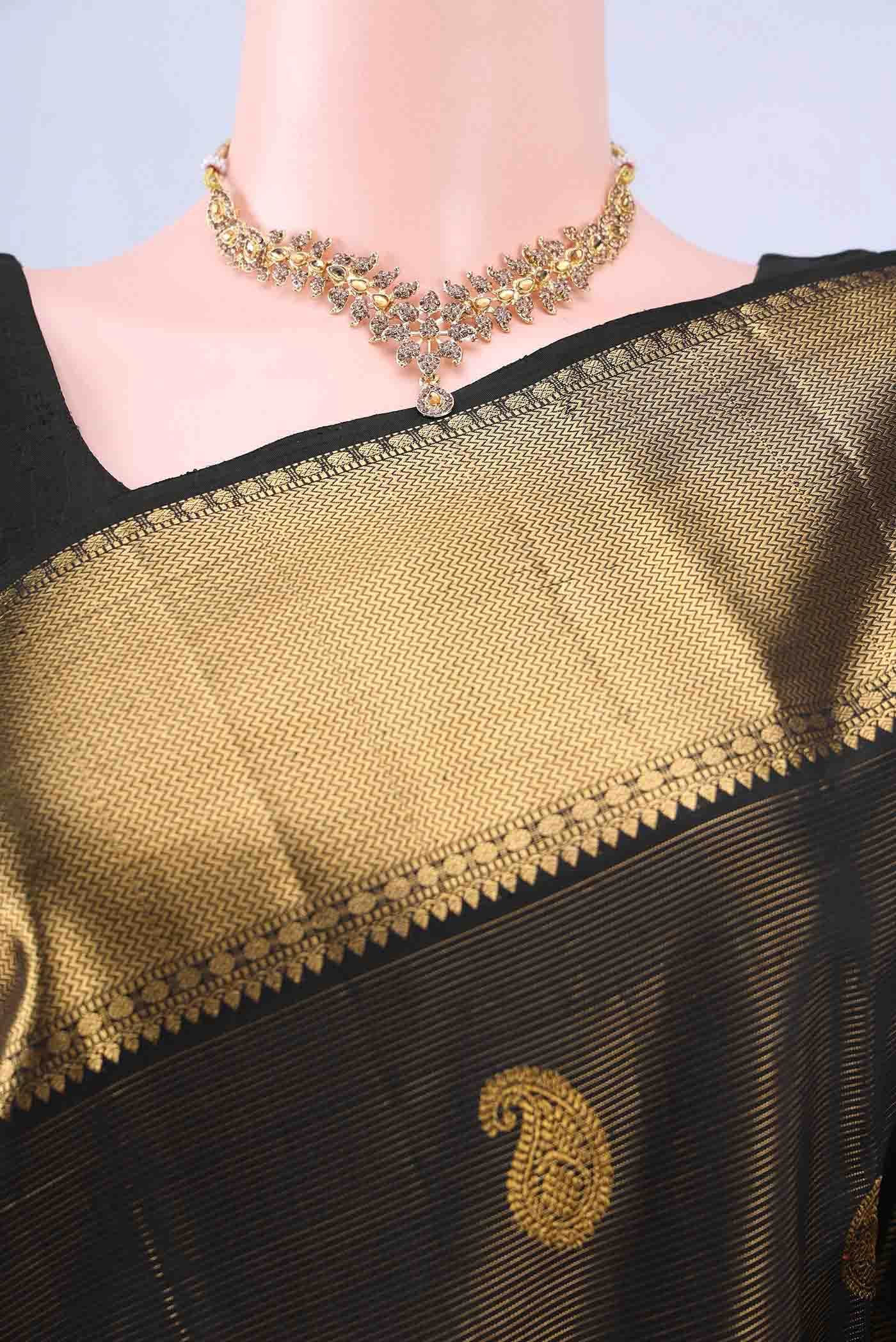 Black Kanchipuram Silk Saree