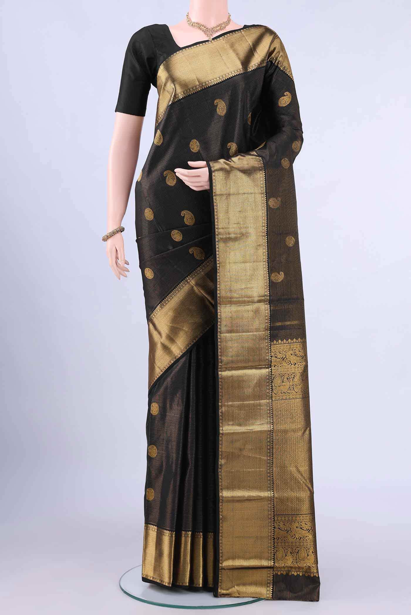 Black Kanchipuram Silk Saree