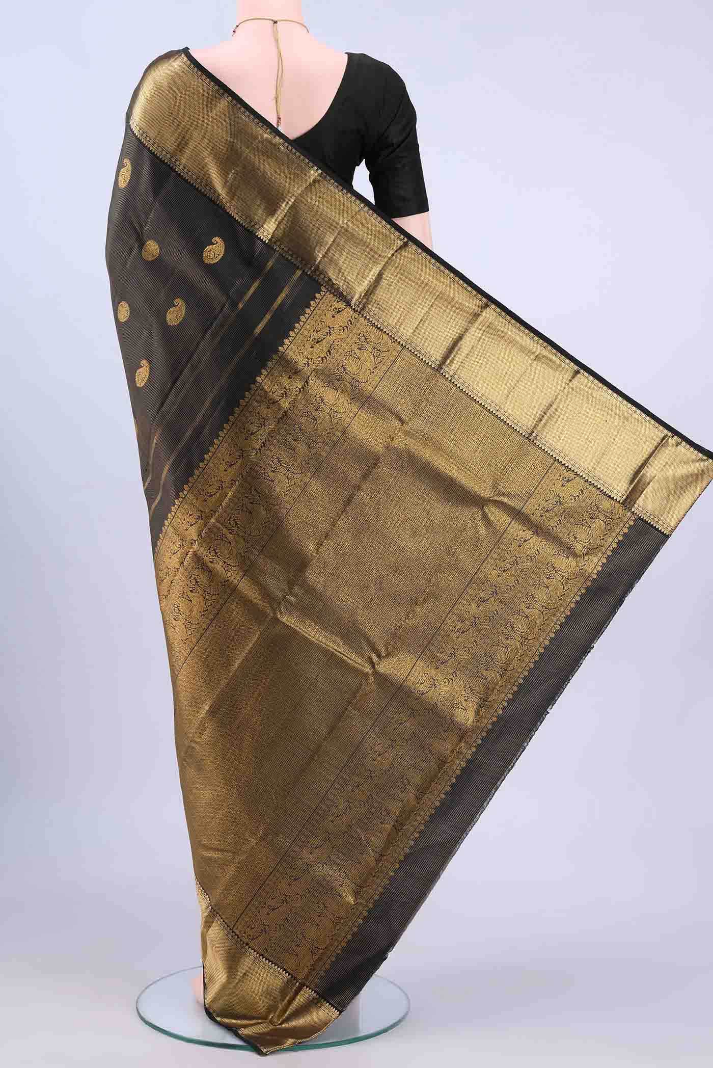 Black Kanchipuram Silk Saree