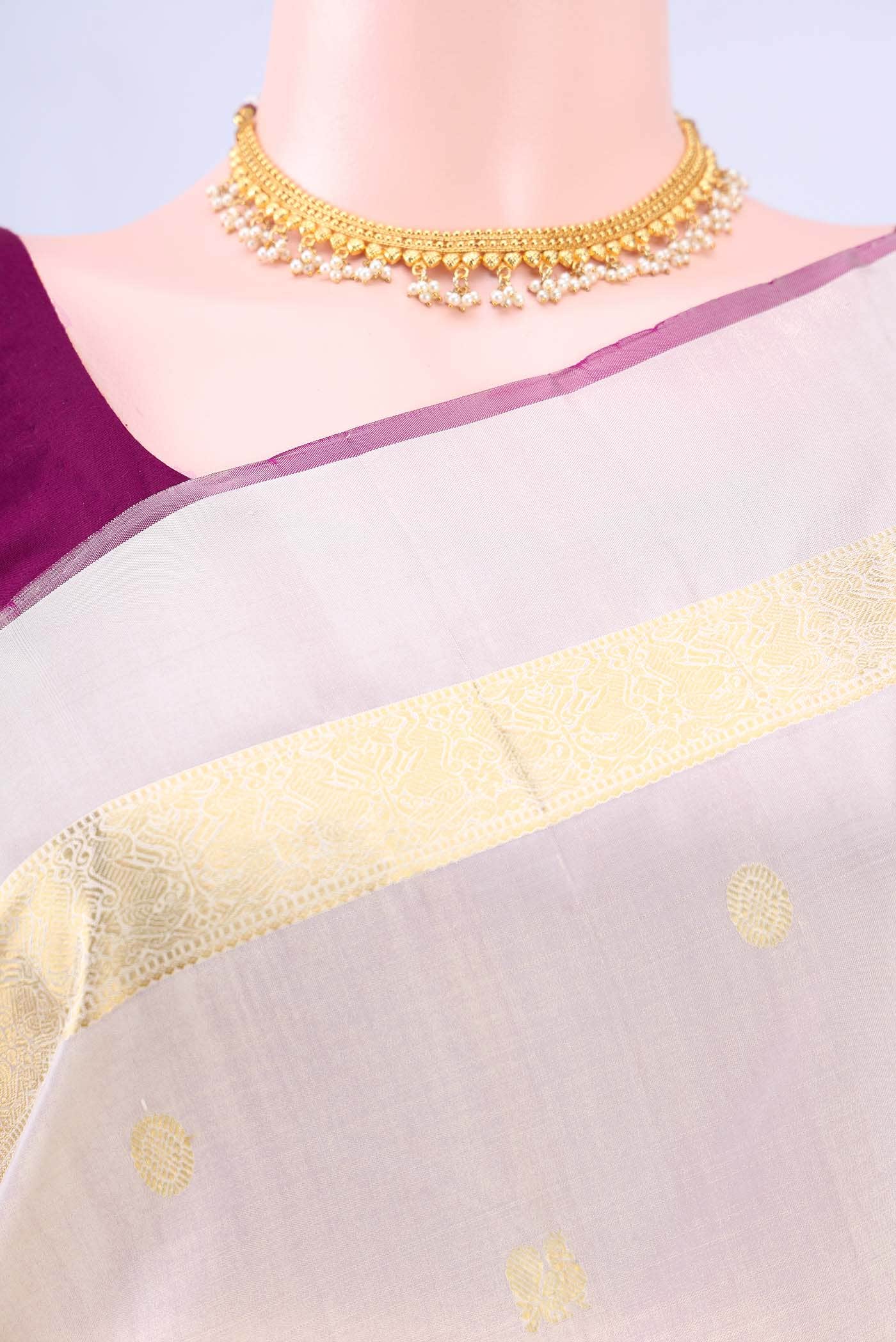 Beige Kanchipuram Saree