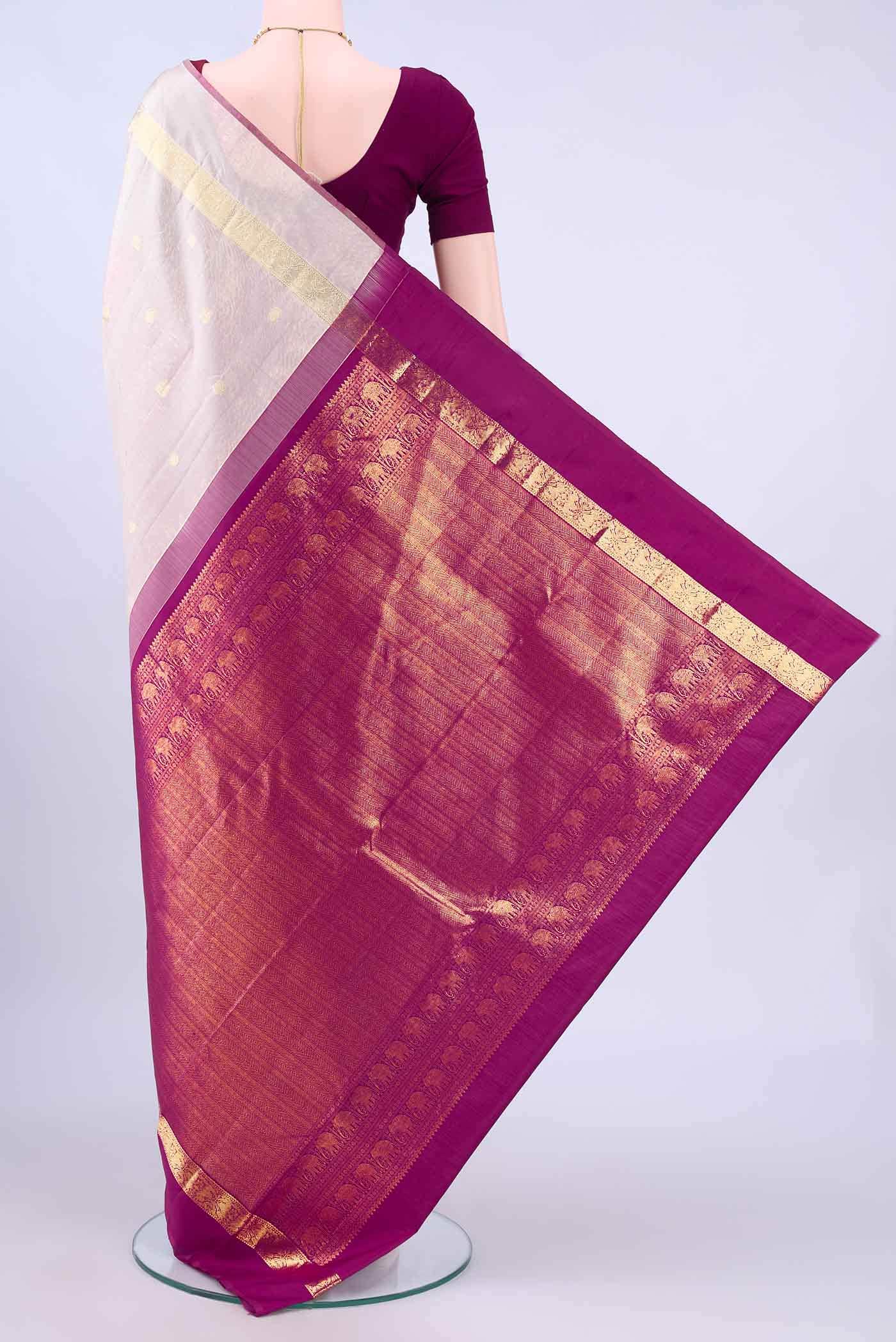 Beige Kanchipuram Saree