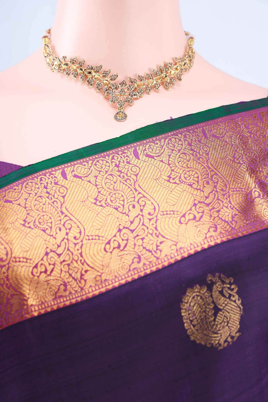 Burgundy Kanchipuram Silk Saree