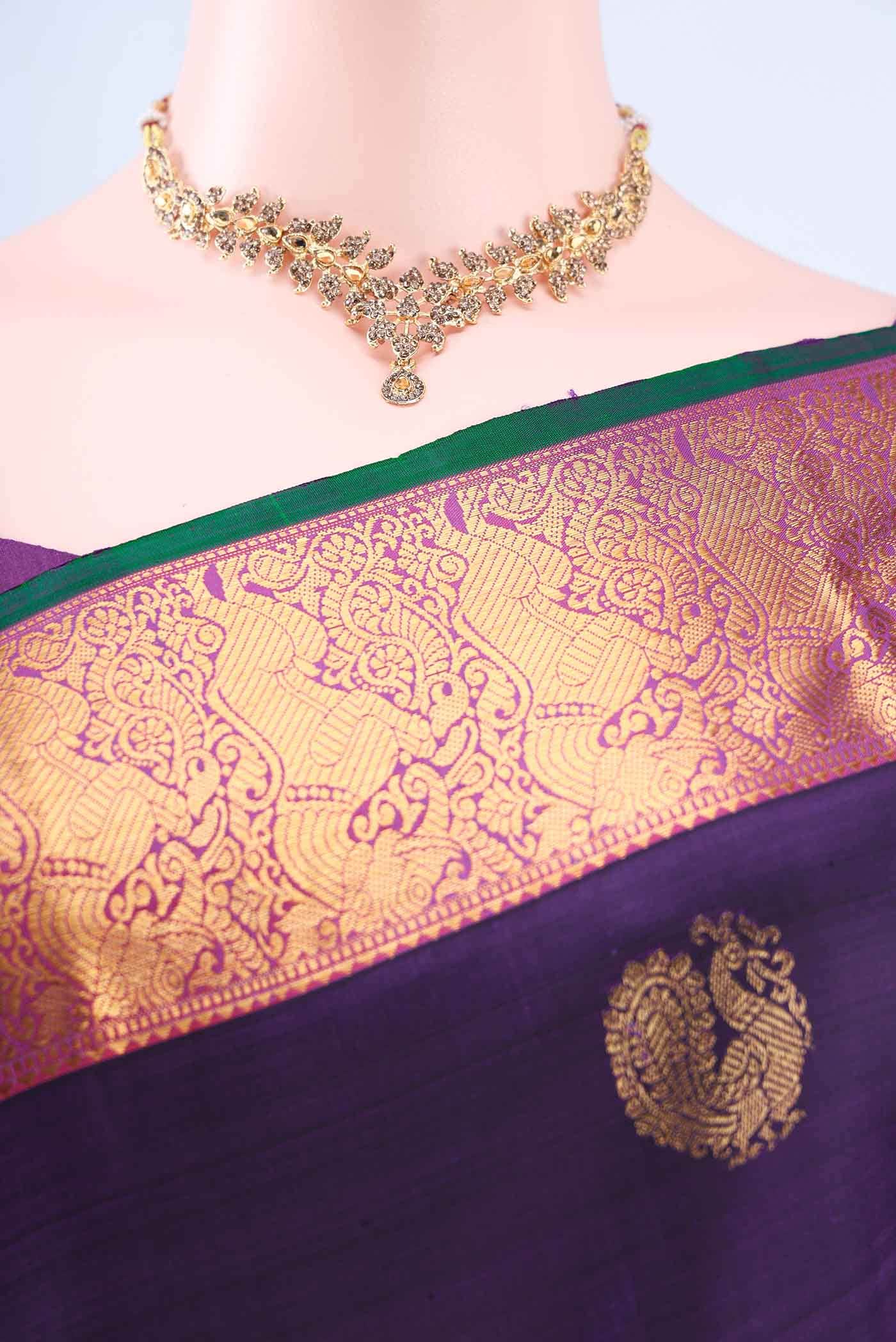 Burgundy Kanchipuram Silk Saree