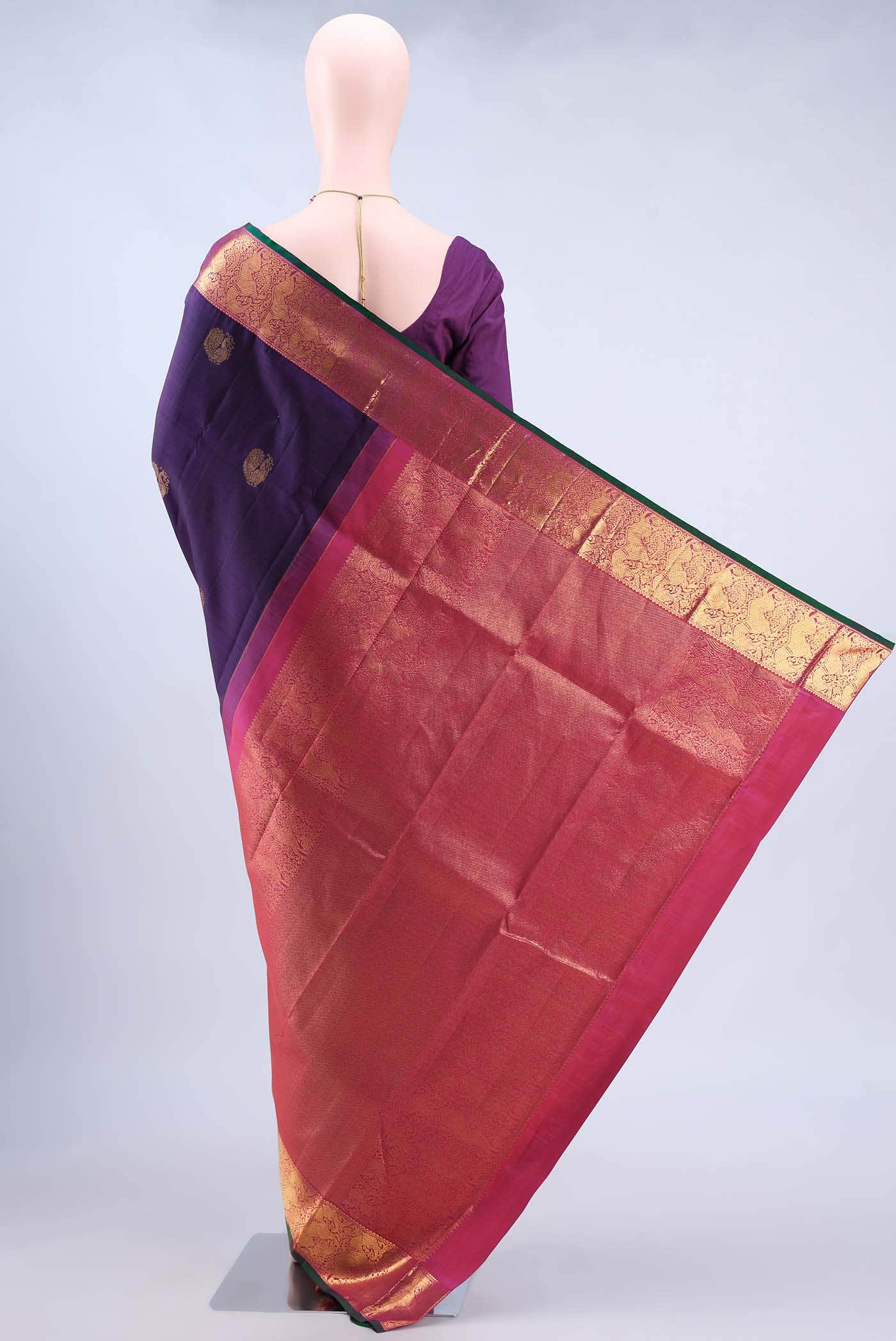 Burgundy Kanchipuram Silk Saree
