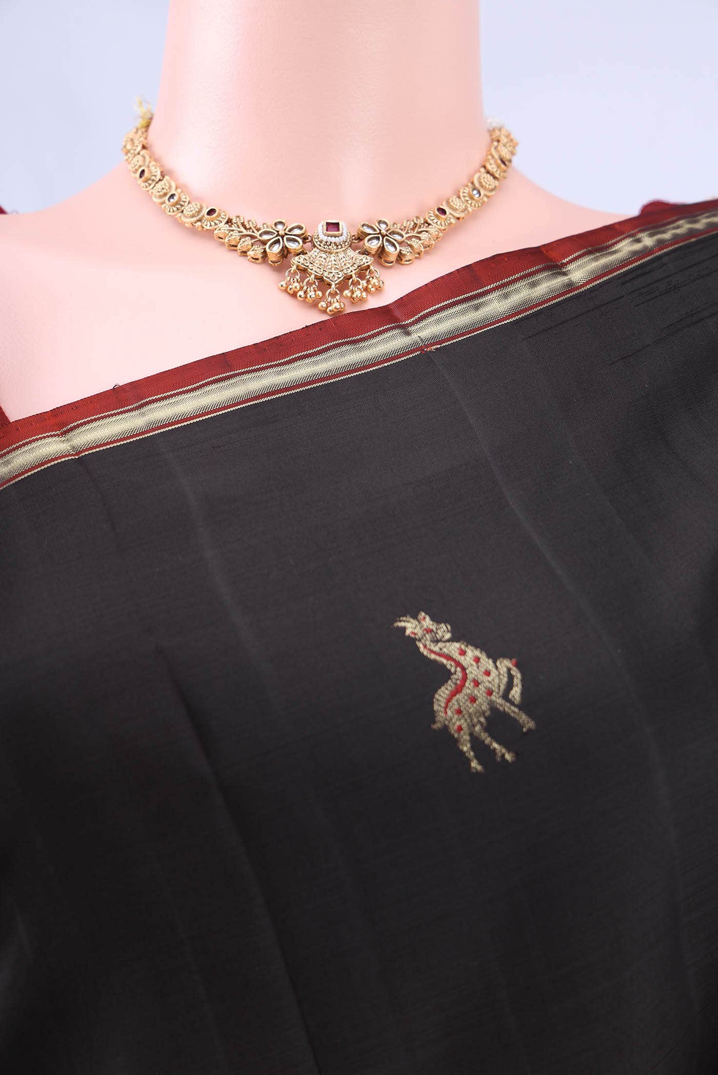 Black Kanchipuram Silk Saree