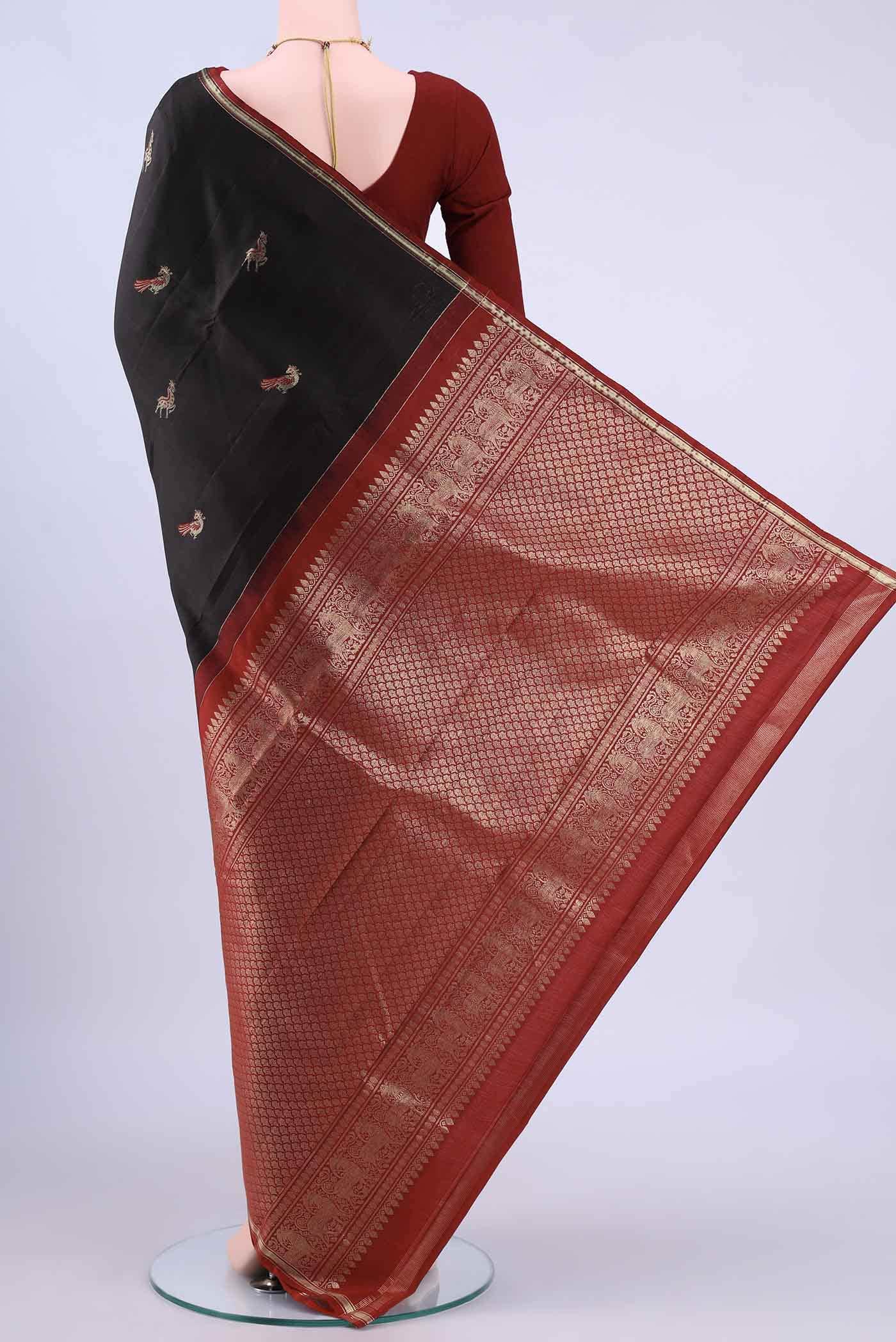 Black Kanchipuram Silk Saree