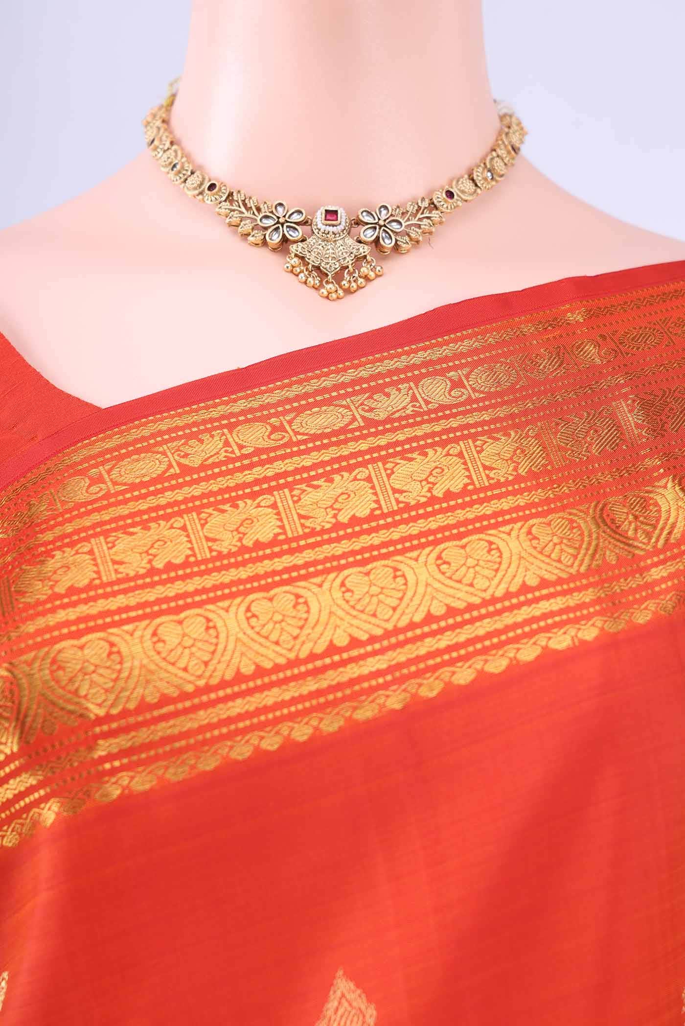 Orange Kanchipuram Saree