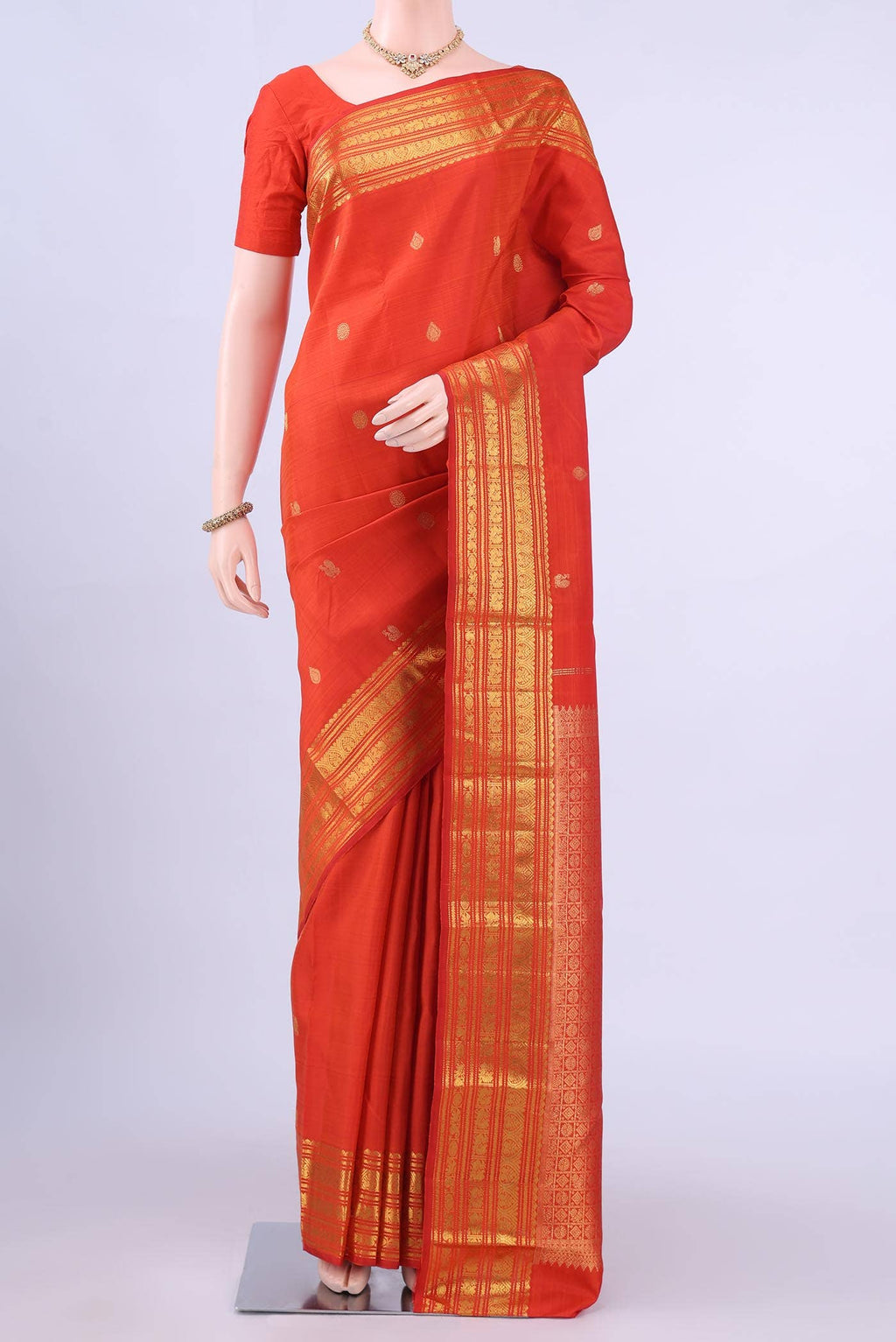 Orange Kanchipuram Saree