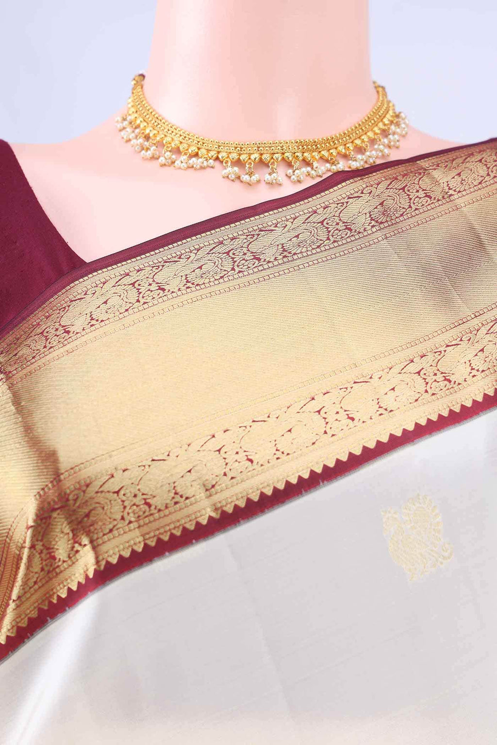 Off White Kanchipuram Saree