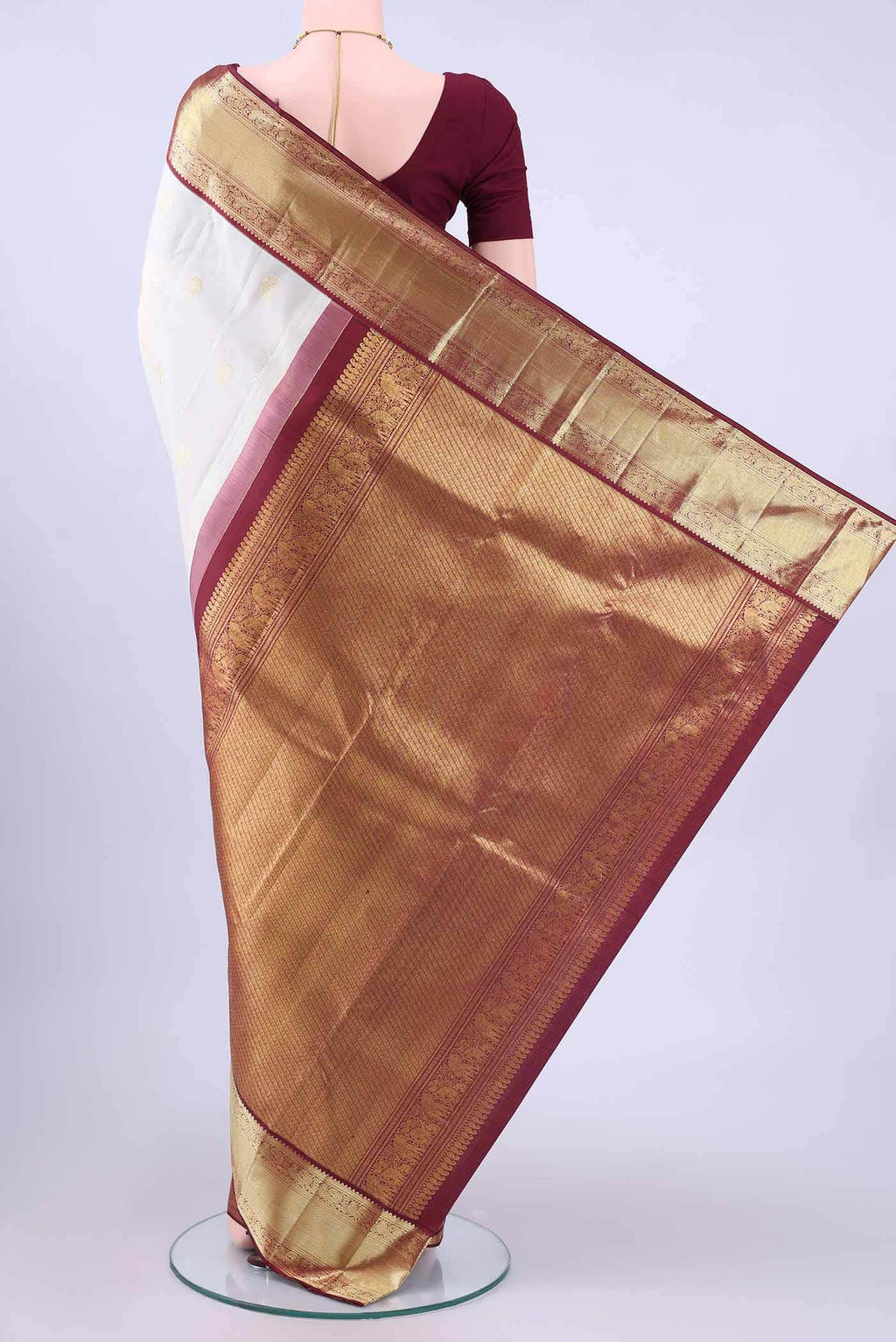 Off White Kanchipuram Saree