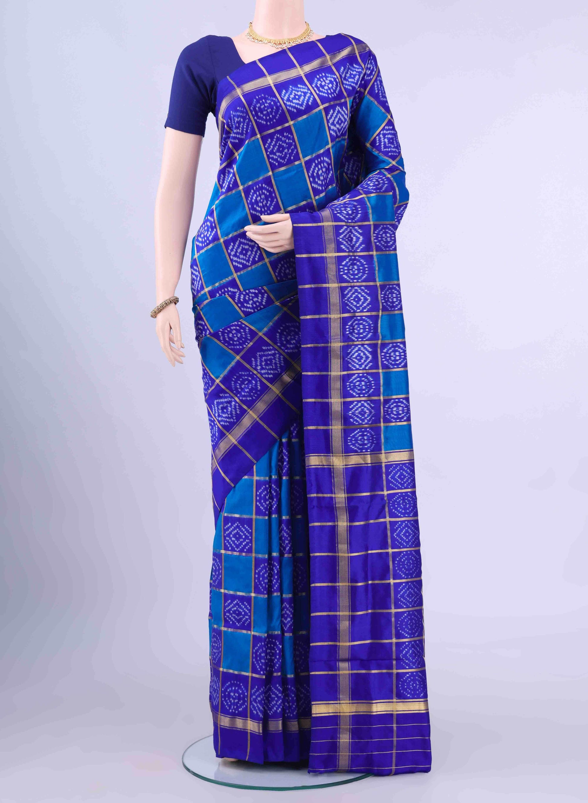 Blue Pochampally Silk Saree