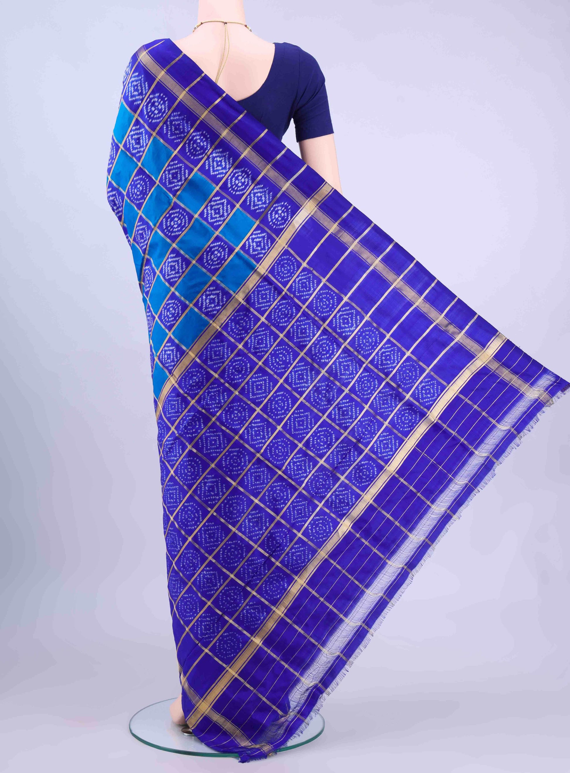 Blue Pochampally Silk Saree