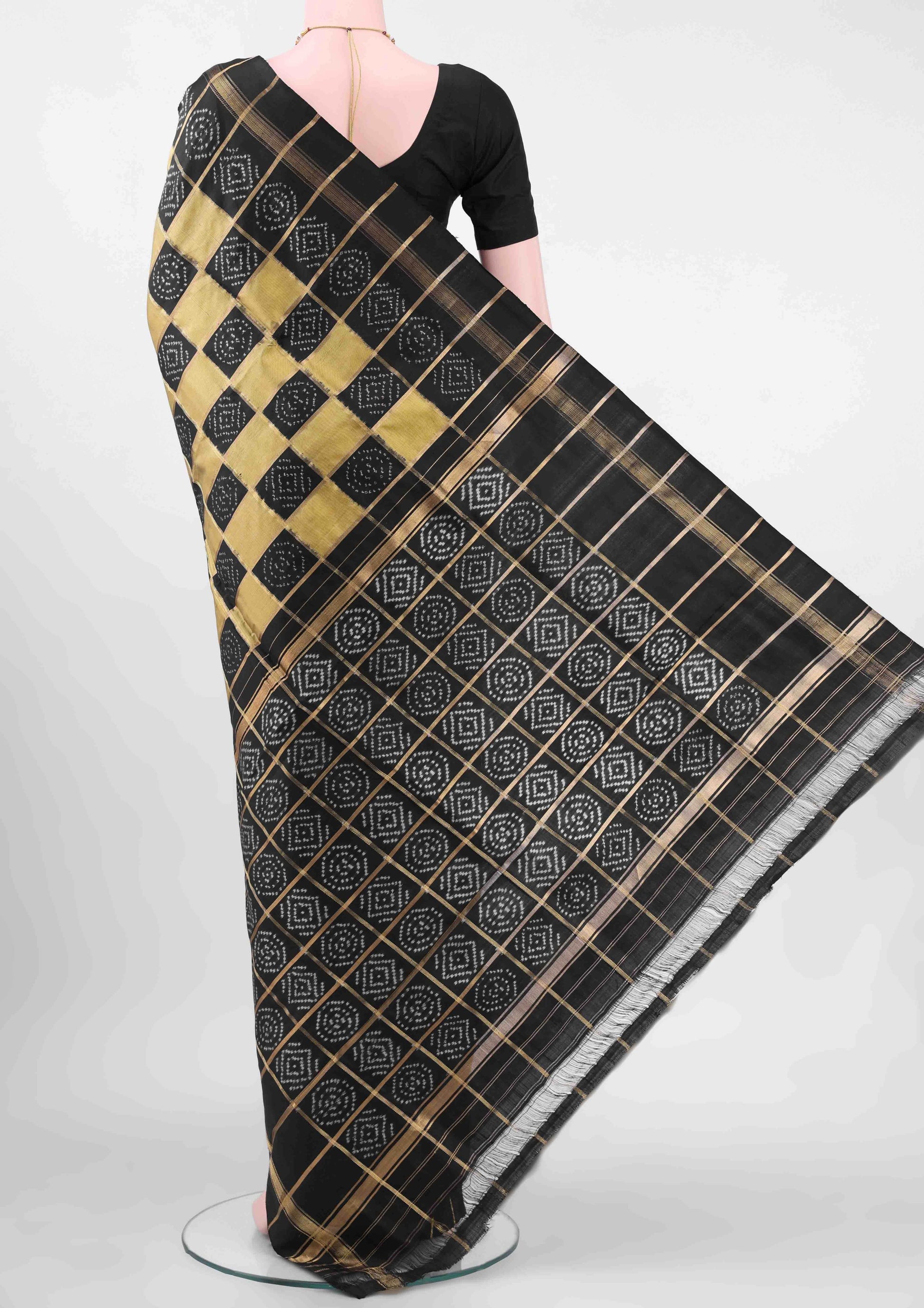 Black Pochampally Silk Saree
