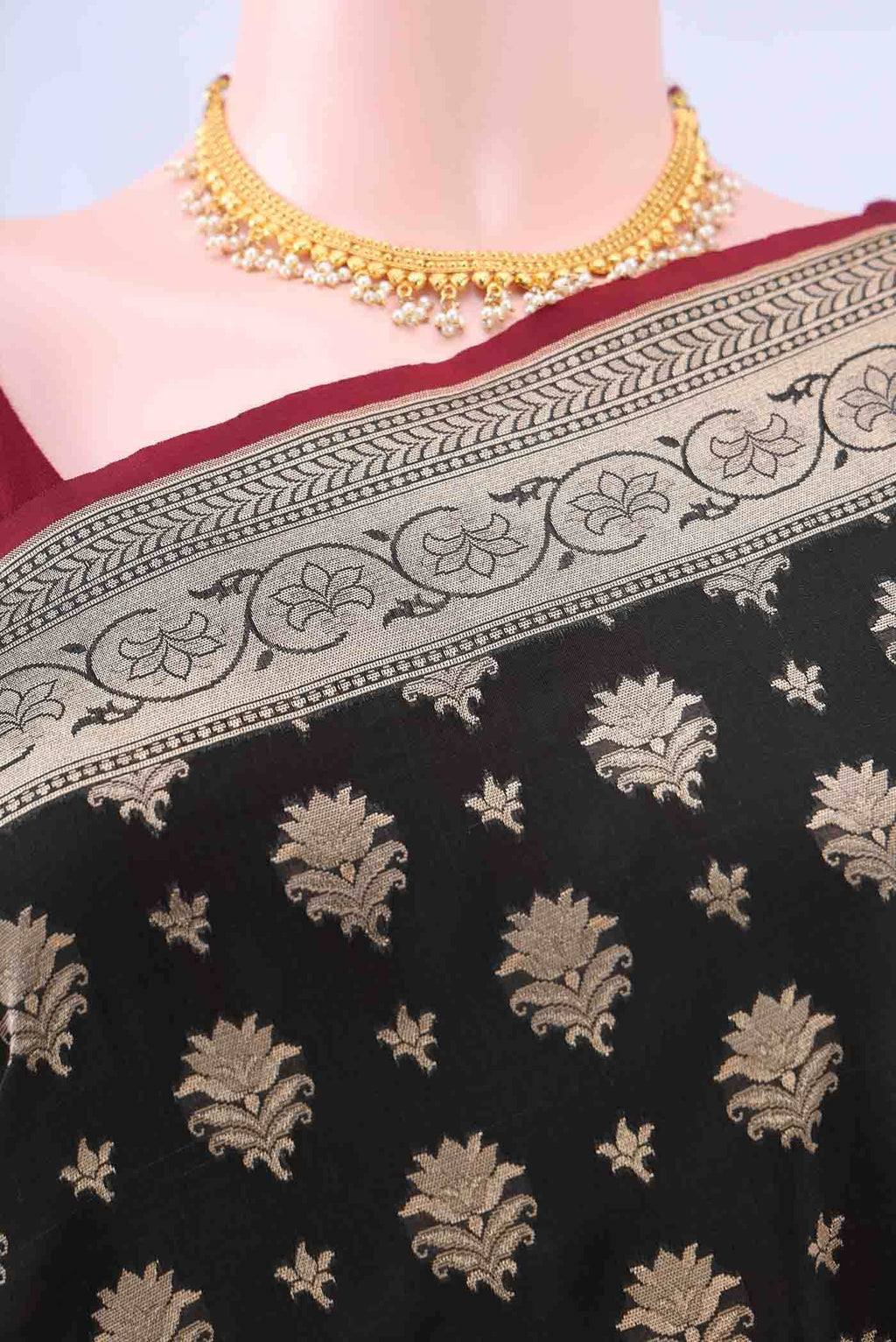 Black Banarasi Silk Saree