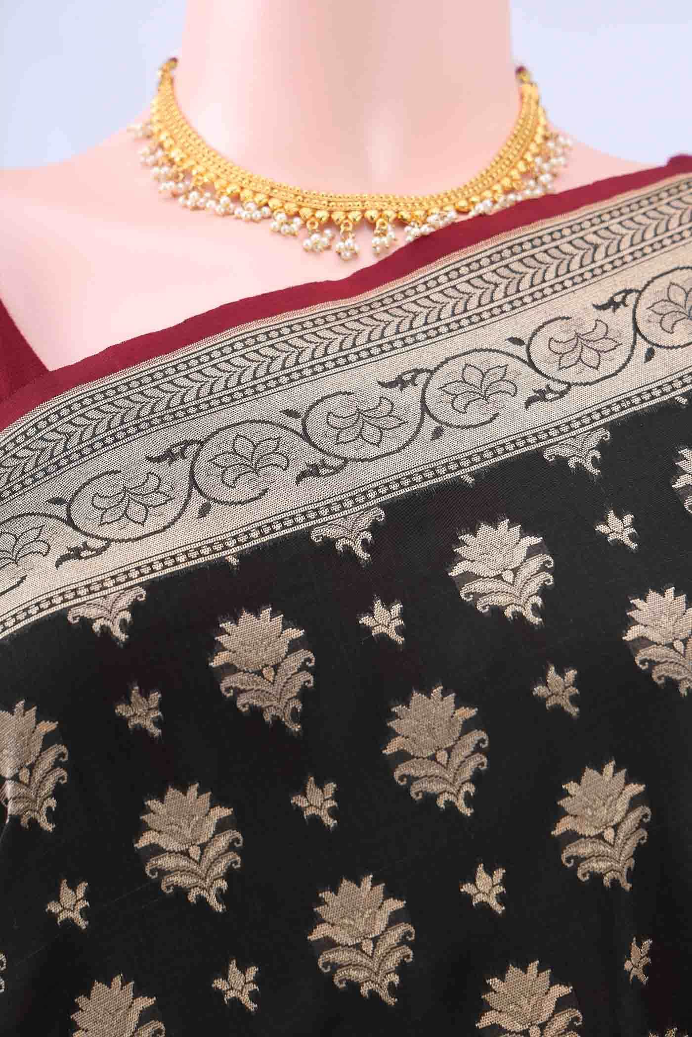 Black Banarasi Silk Saree