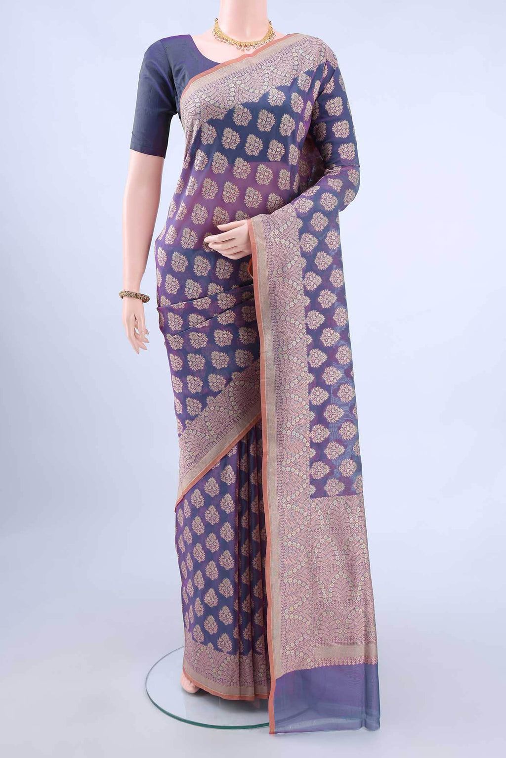 Purple Banarasi Silk Saree