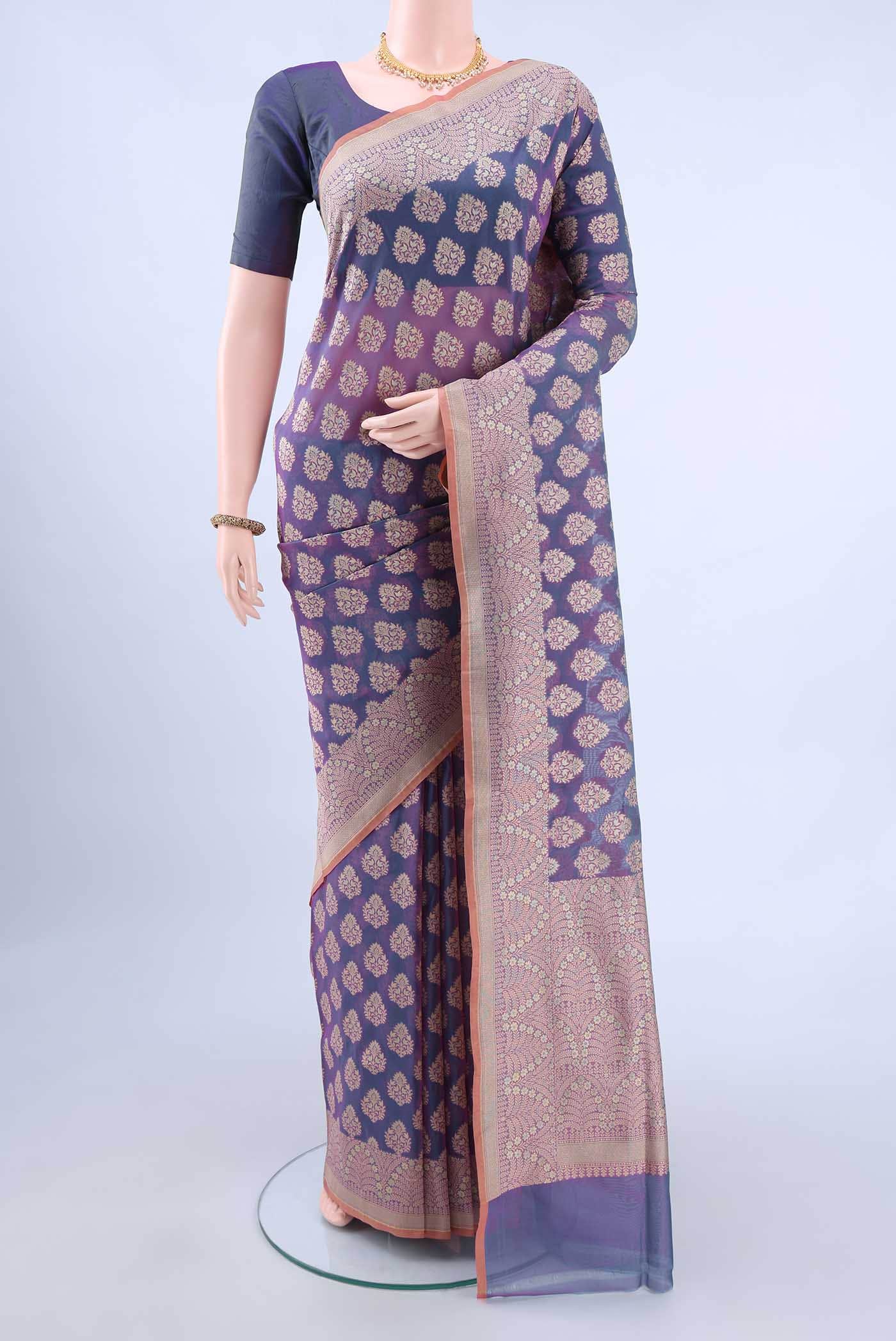 Purple Banarasi Silk Saree