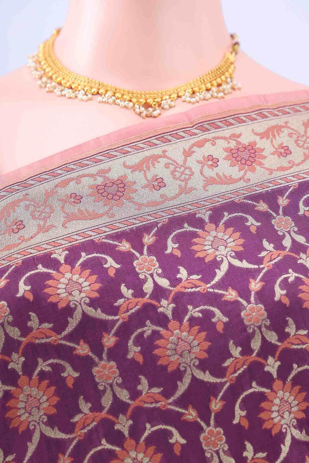 Purple Banarasi Silk Saree