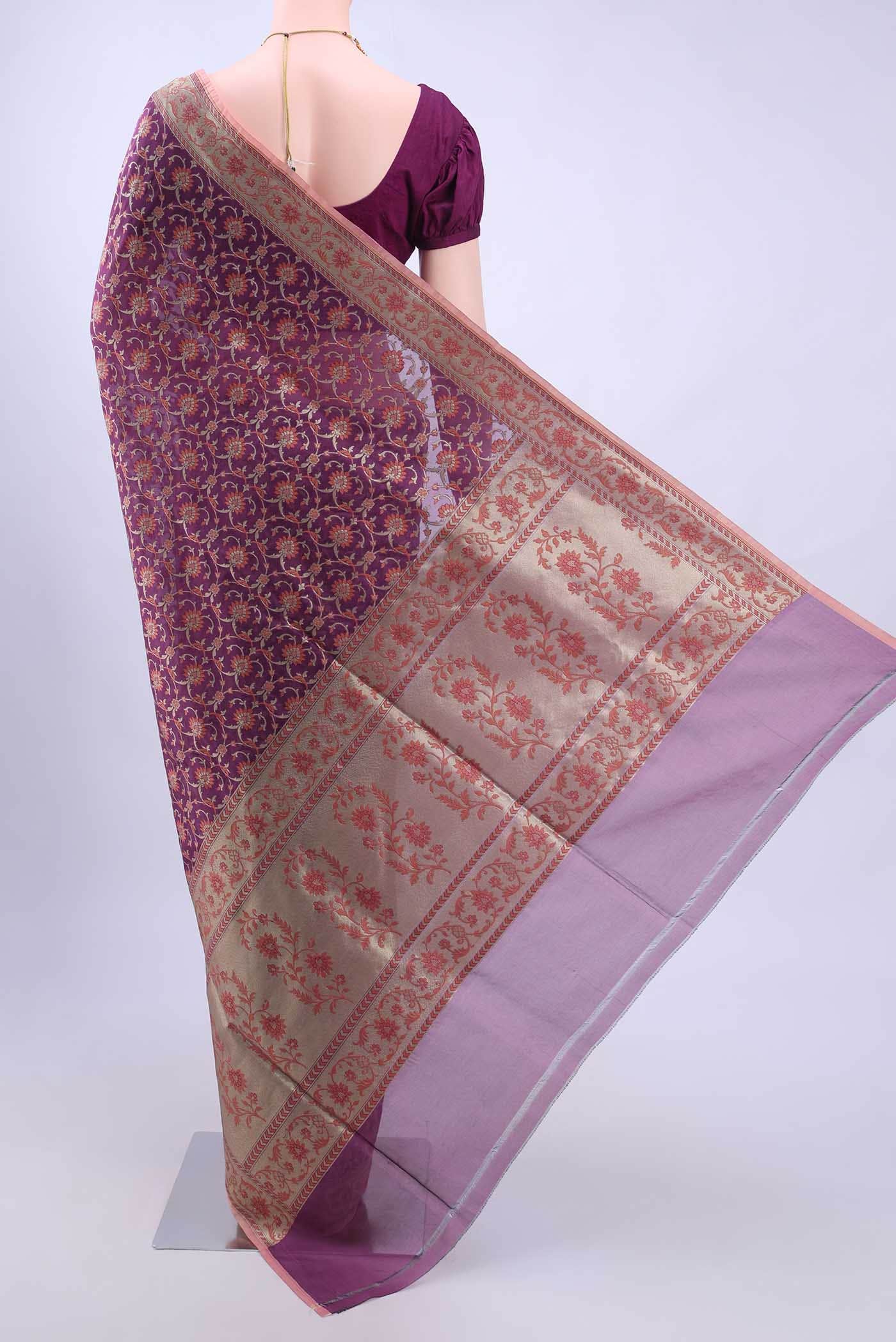 Purple Banarasi Silk Saree