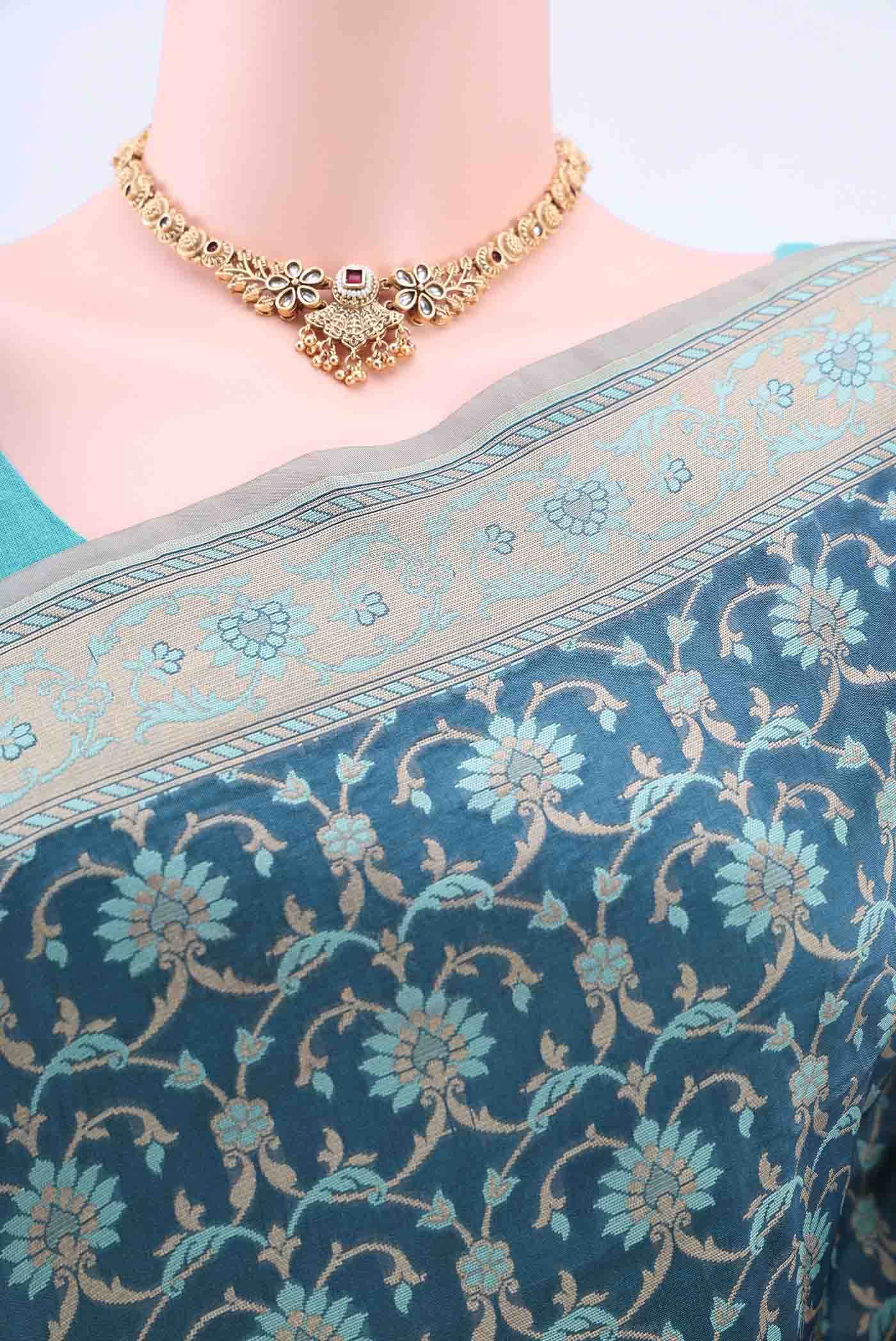 Blue Banarasi Silk Saree
