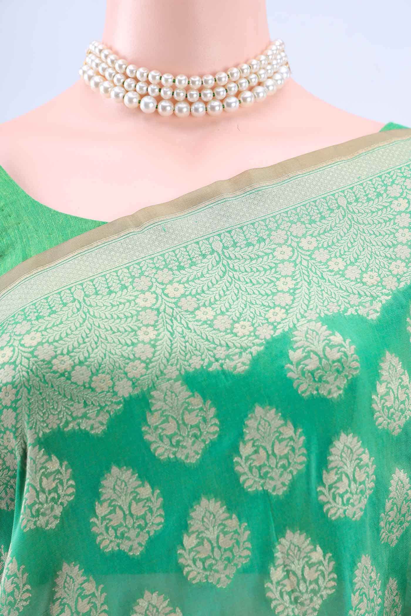 Green Banarasi Silk Saree