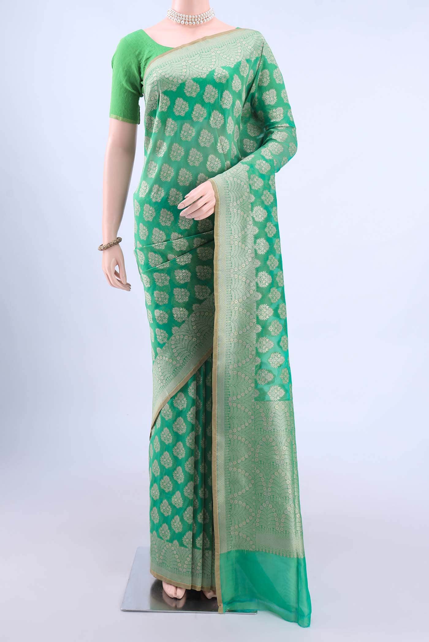Green Banarasi Silk Saree