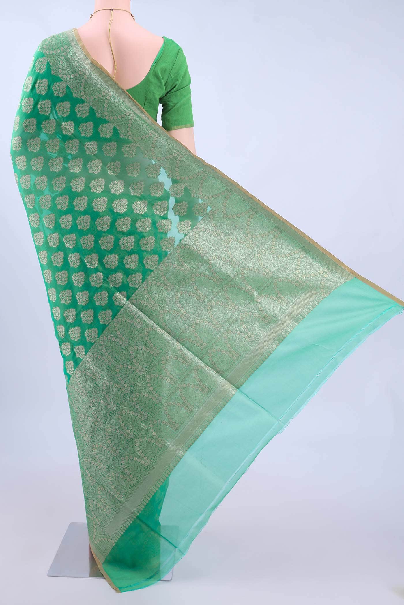 Green Banarasi Silk Saree