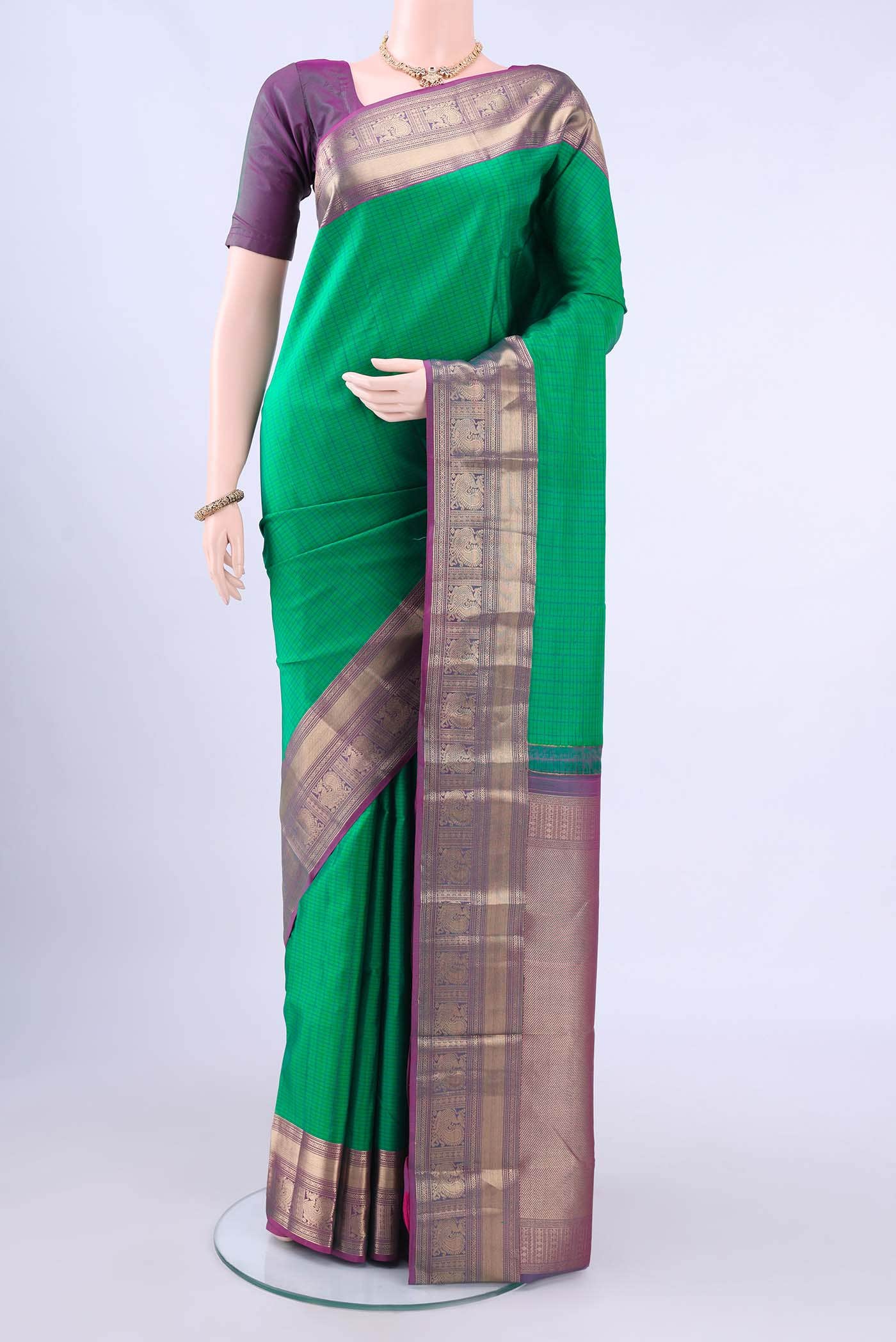 Green Dual Tone Nangavalli Silk [ Salem ] Saree