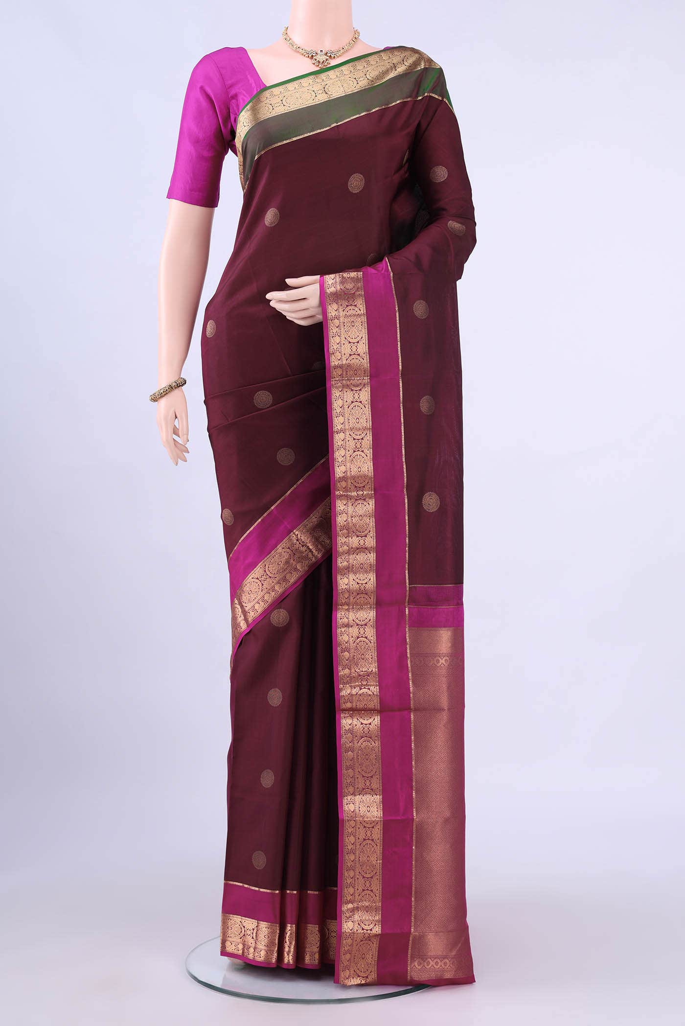 Maroon Nangavalli Silk [ Salem ] Saree