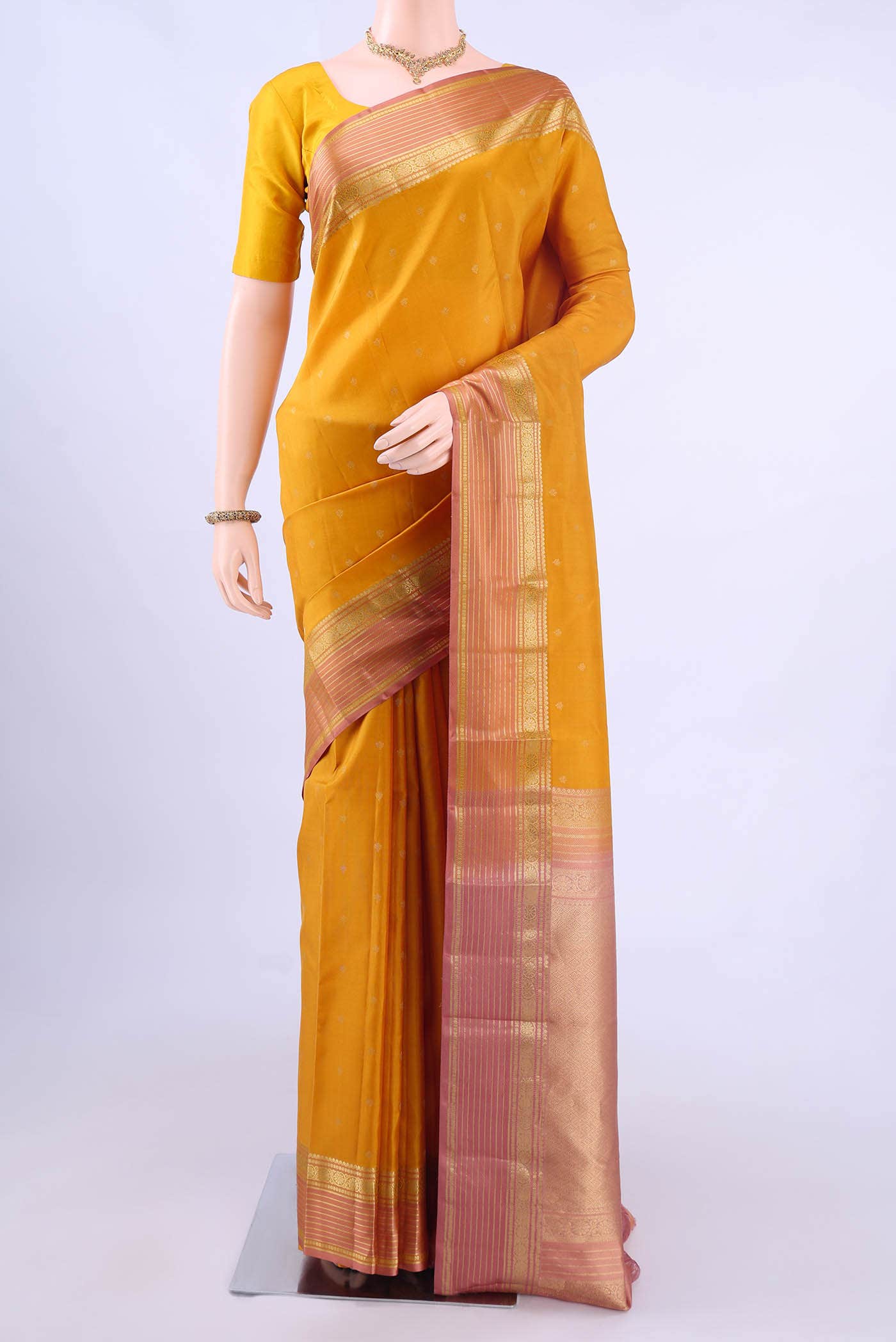 Mustard Nangavalli Silk [ Salem ] Saree
