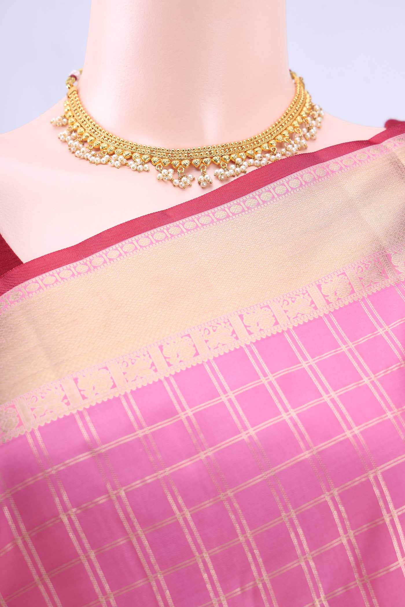Rose pink Dual Tone Nangavalli Silk [ Salem ] Saree