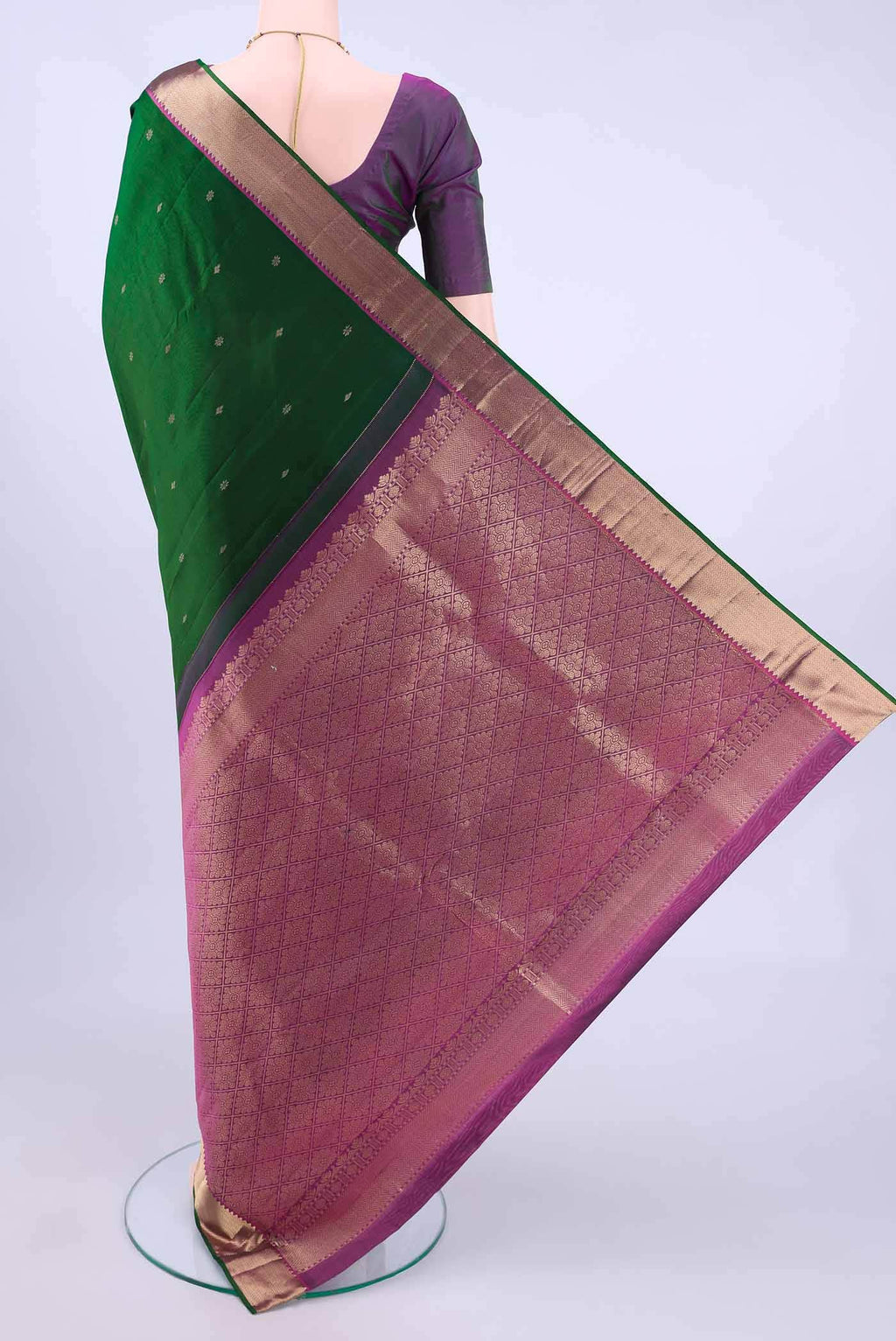 Bottle Green Nangavalli Silk [ Salem ] Saree