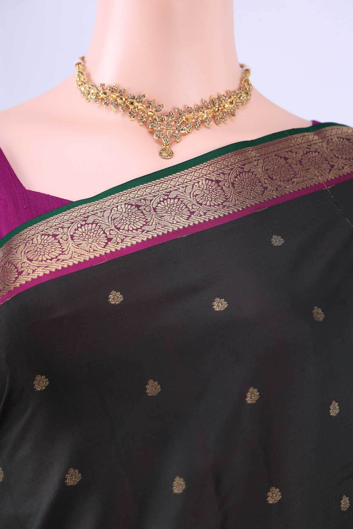 Black Nangavalli Silk [ Salem ] Saree