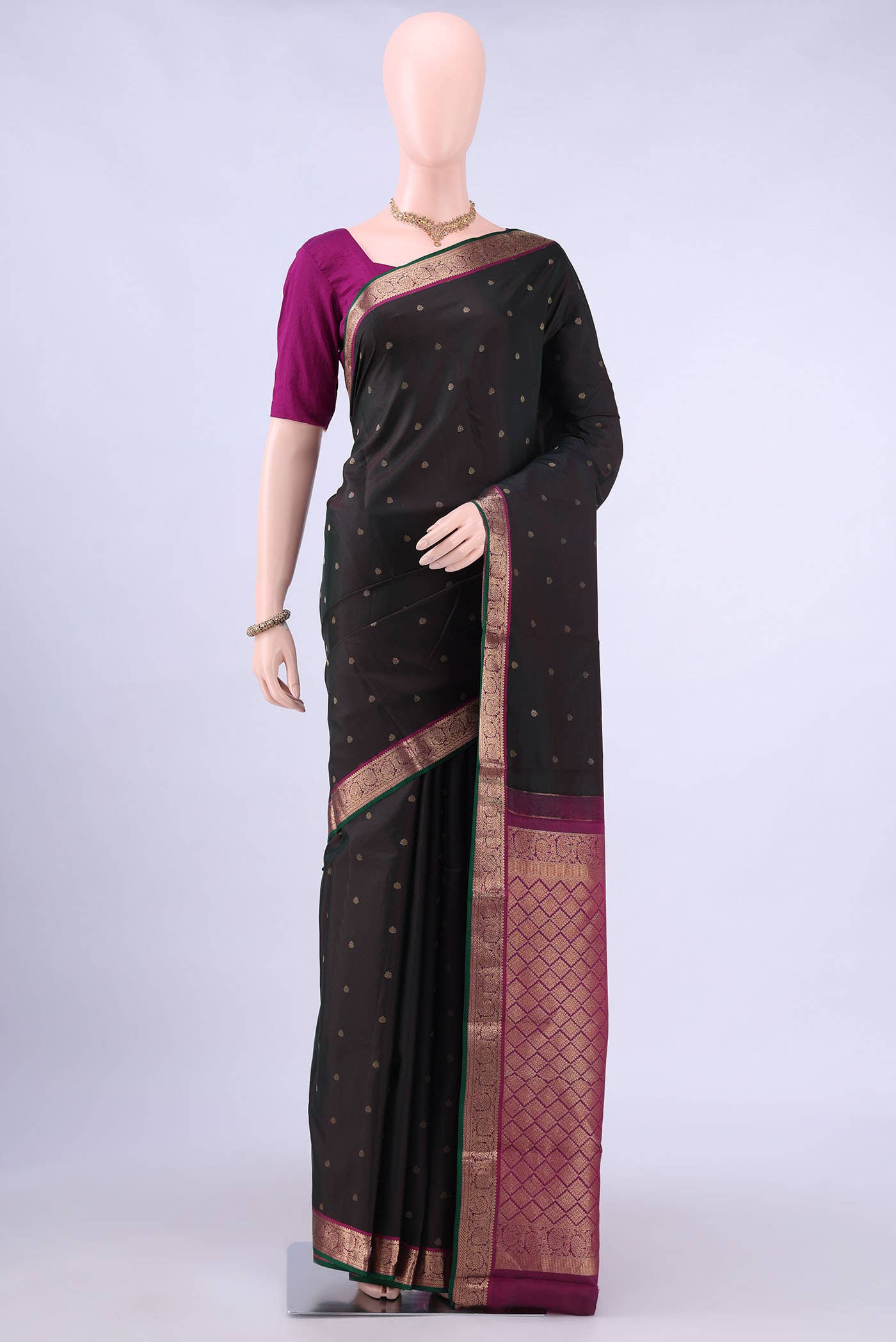 Black Nangavalli Silk [ Salem ] Saree