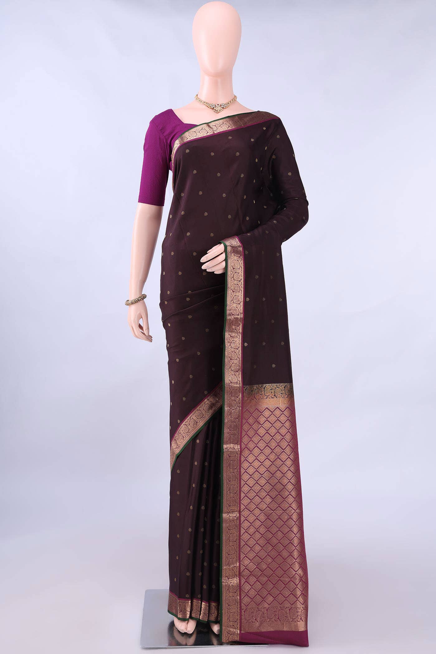 Brown Nangavalli Silk [ Salem ] Saree