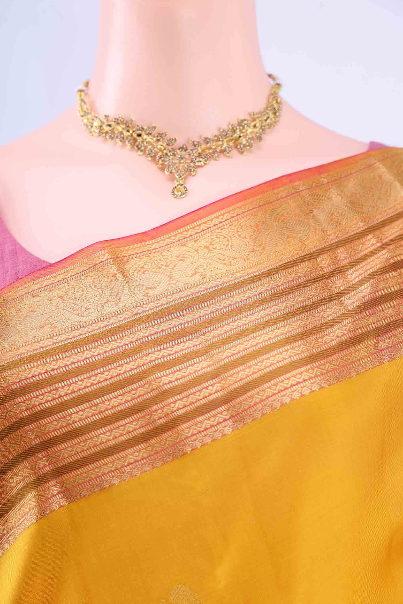 Mustard Nangavalli Silk [ Salem ] Saree