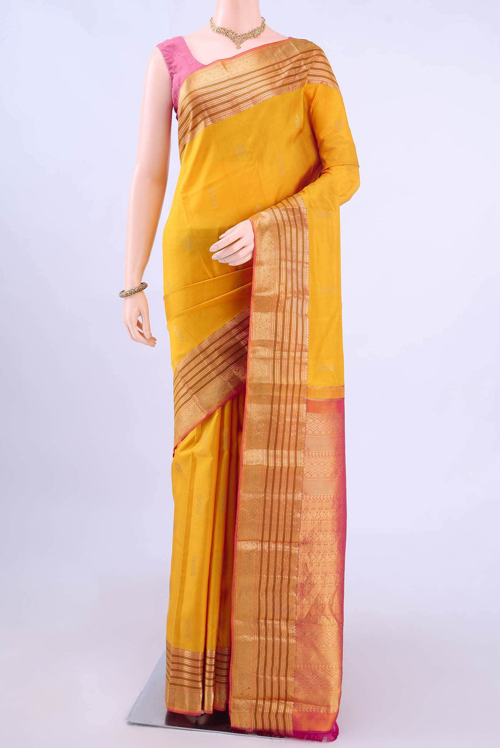 Mustard Nangavalli Silk [ Salem ] Saree