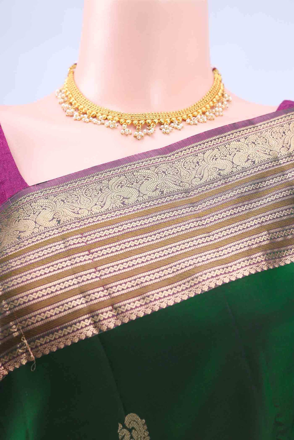 Bottle Green Nangavalli Silk [ Salem ] Saree