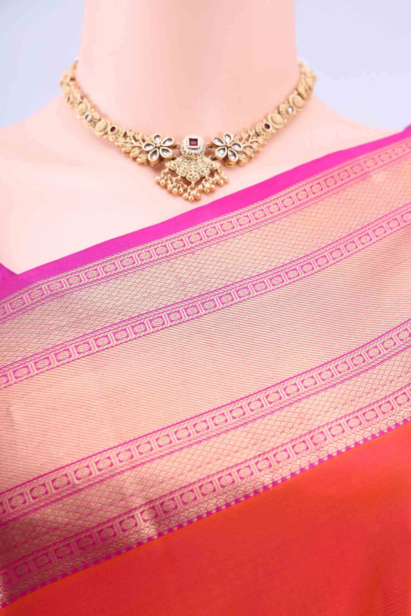 Brick Orange Nangavalli Silk [ Salem ] Saree