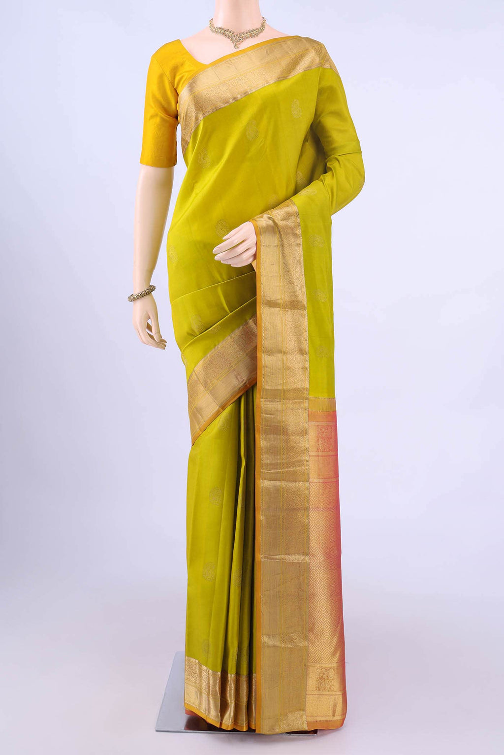 Parrot Green Nangavalli Silk [ Salem ] Saree