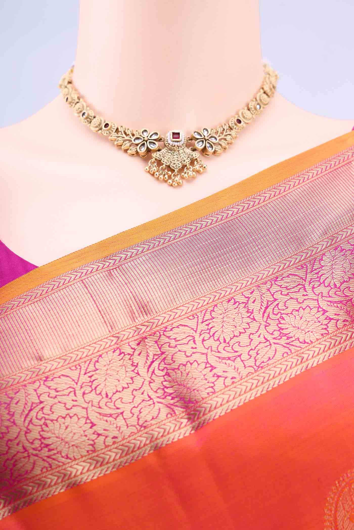 Dark Pink Nangavalli Silk [ Salem ] Saree