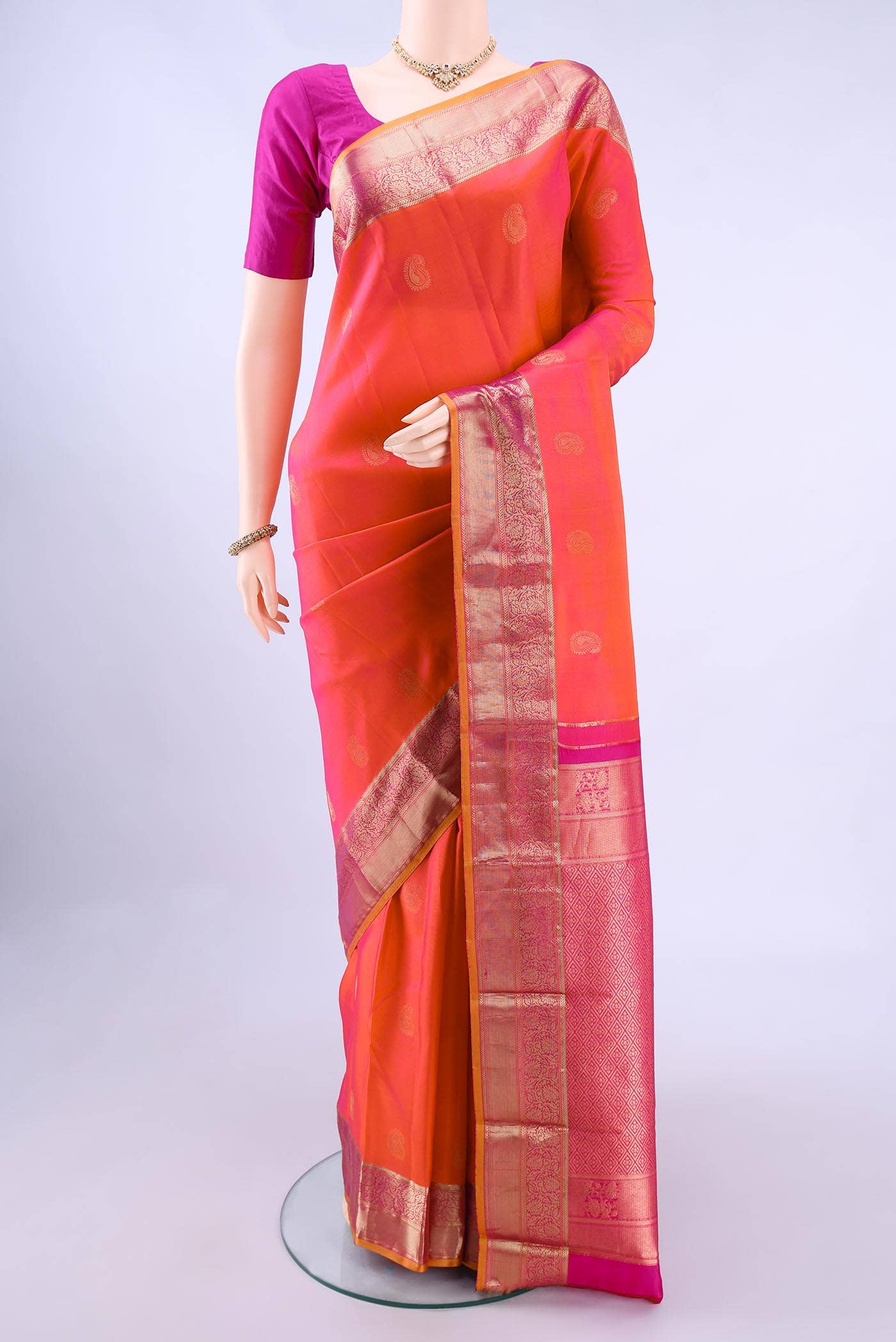 Dark Pink Nangavalli Silk [ Salem ] Saree