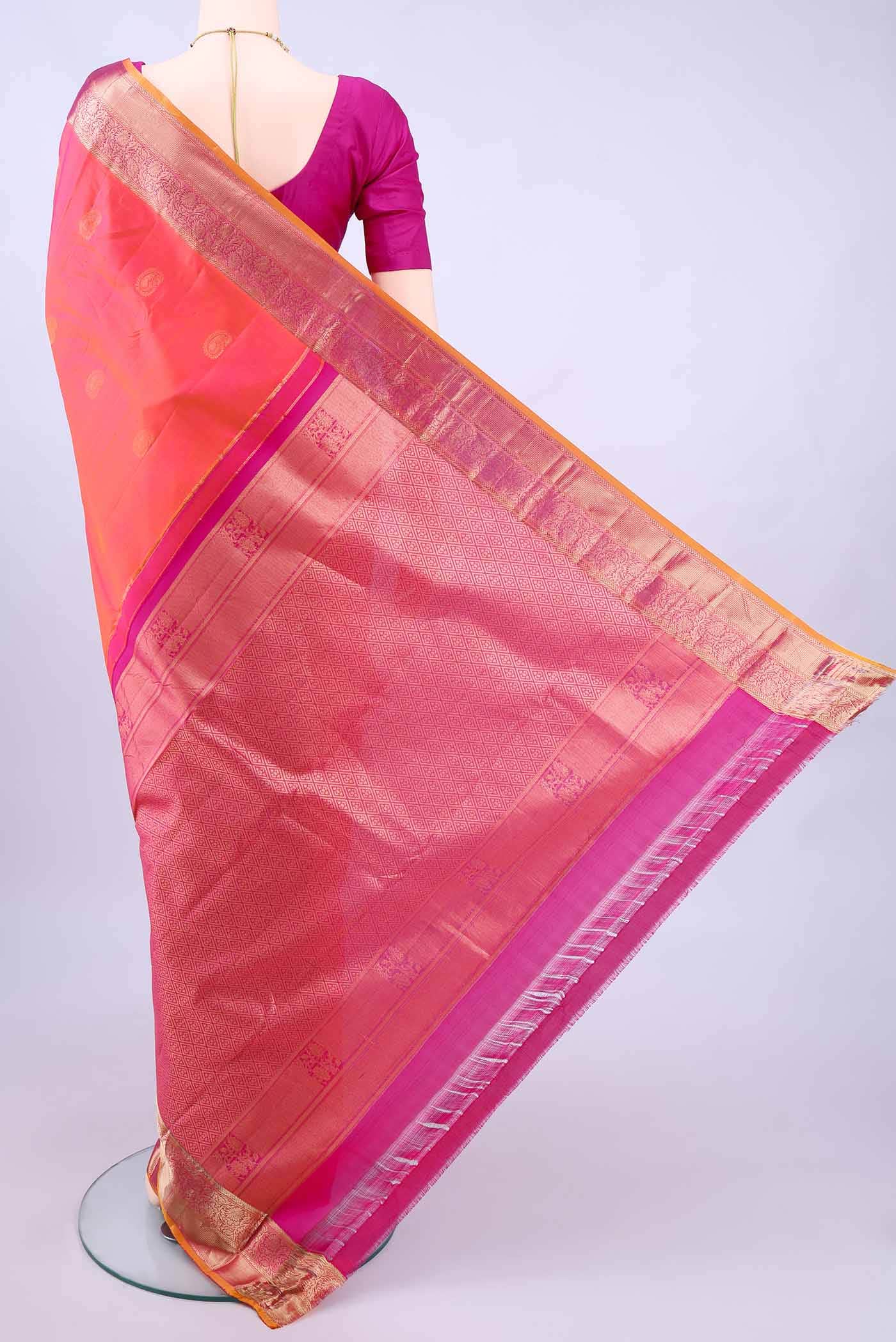 Dark Pink Nangavalli Silk [ Salem ] Saree