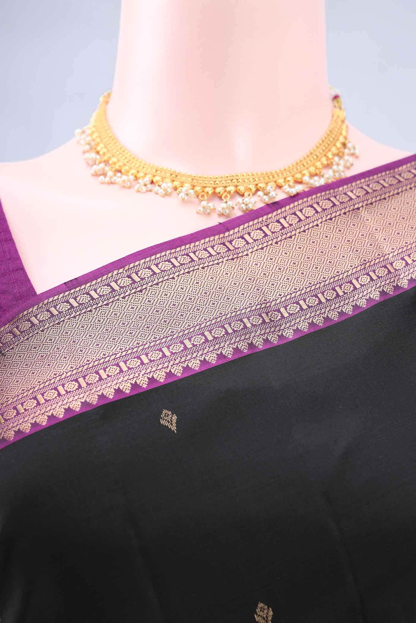 Black Nangavalli Silk [ Salem ] Saree