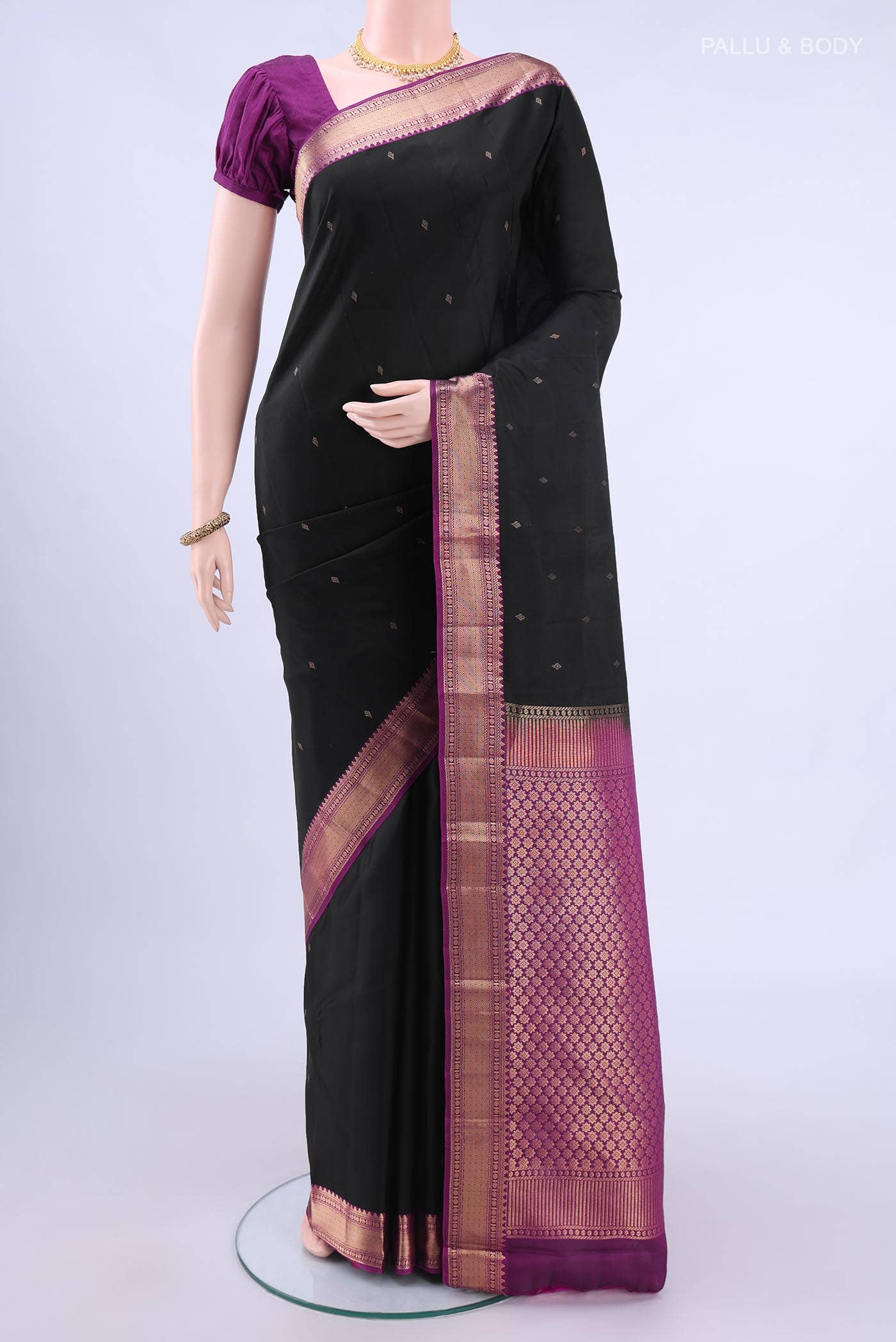 Black Nangavalli Silk [ Salem ] Saree