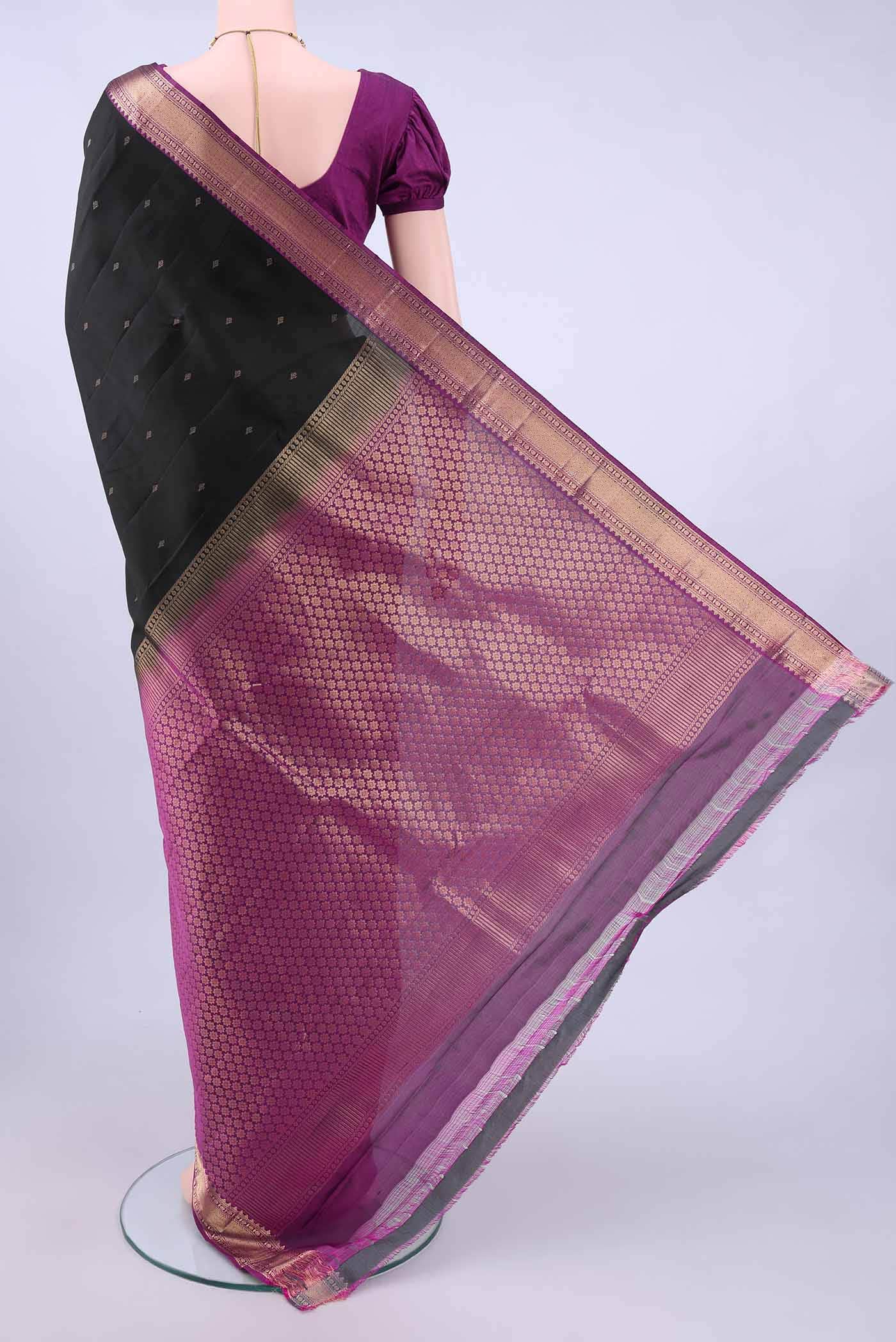 Black Nangavalli Silk [ Salem ] Saree