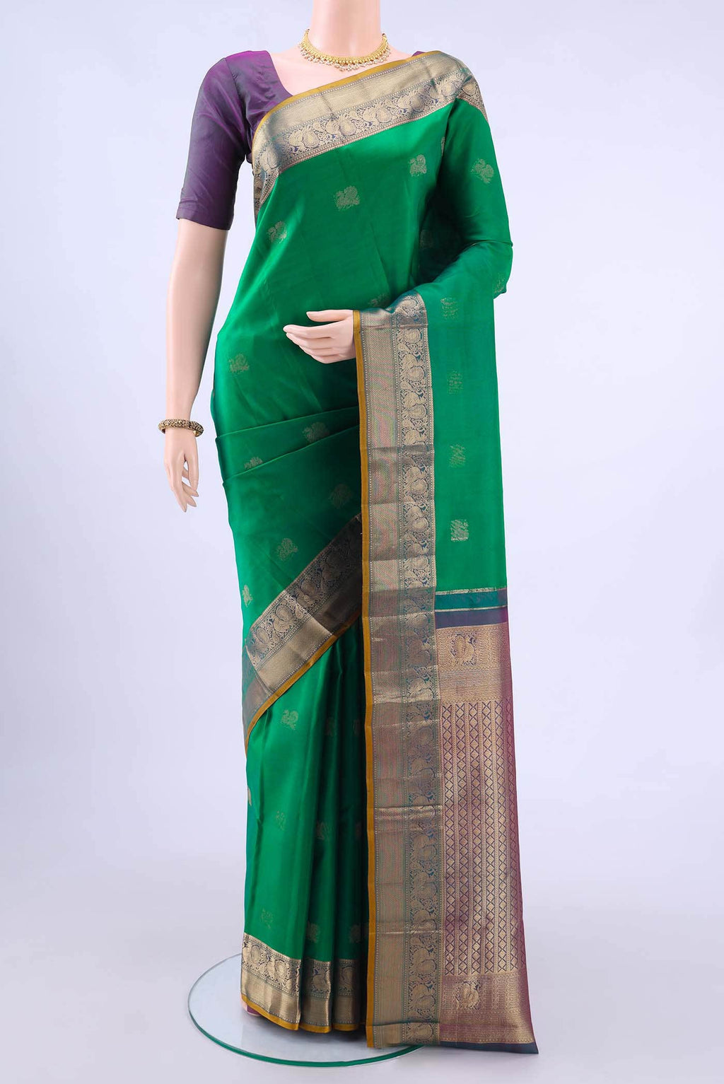 Sea Green Dual Tone Nangavalli Silk [ Salem ] Saree