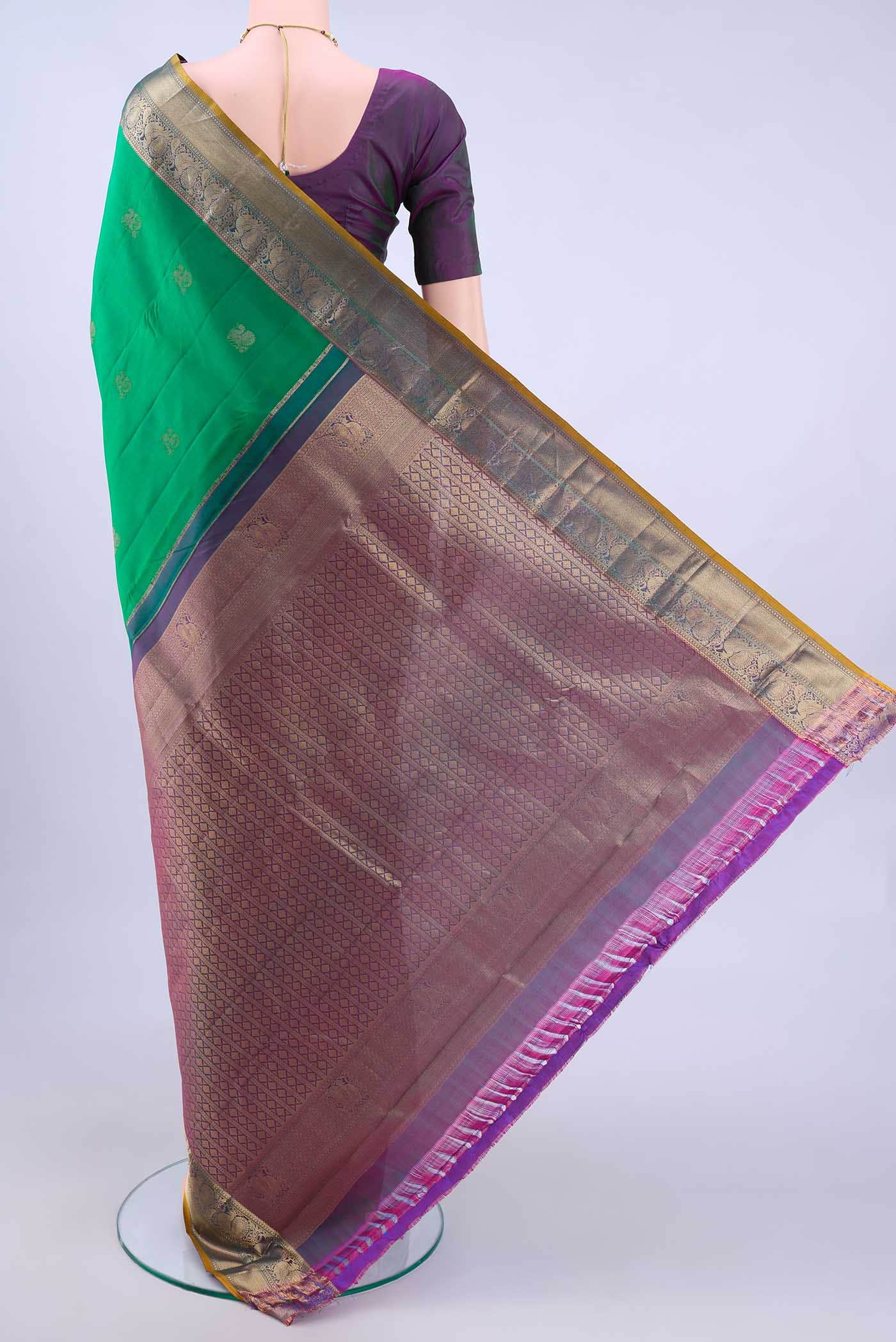 Sea Green Dual Tone Nangavalli Silk [ Salem ] Saree